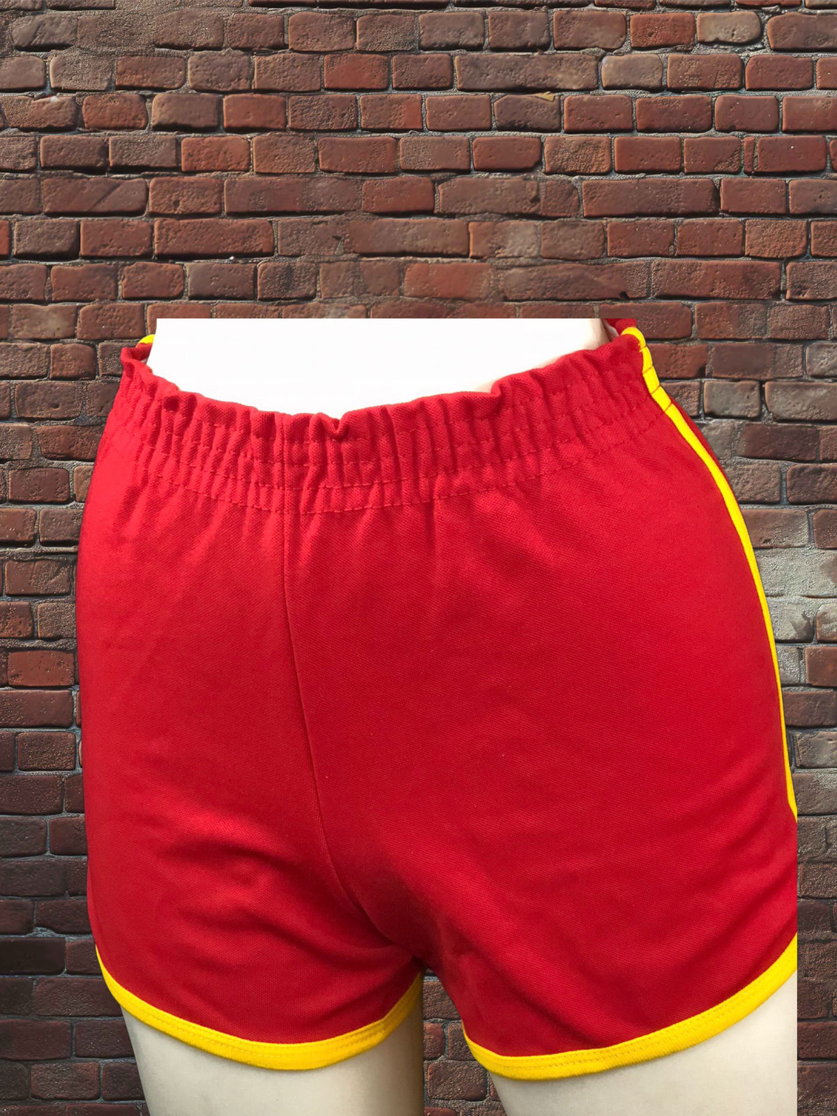 Vintage Russell Athletic XS Gym Shorts Scarlet Red/Gold Deadstock NWOT Gold Tag 70s