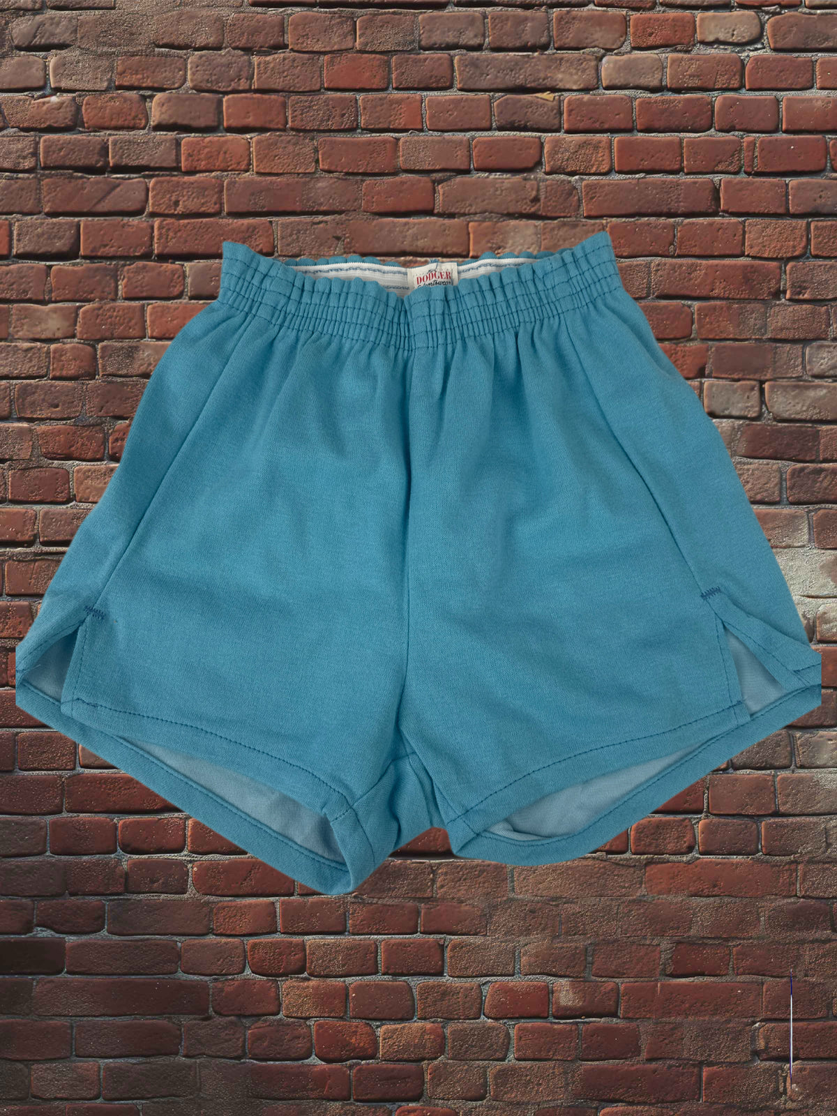 Deadstock Dodger Gym Shorts Columbia Blue 100% Orlon Vintage Athletic Shorts Made in USA