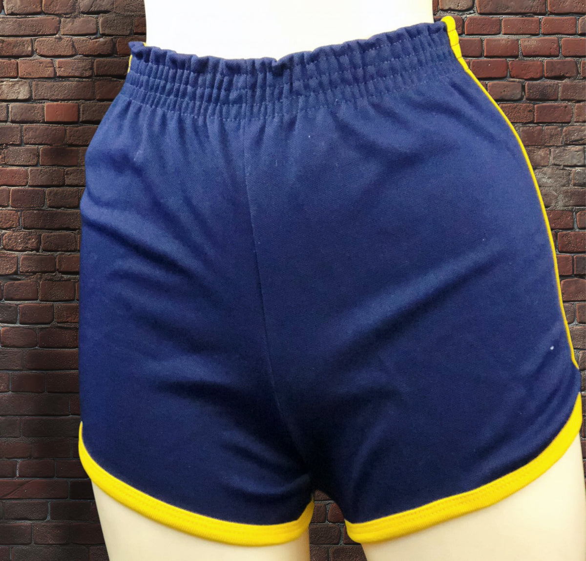 Vintage Russell Athletic XS Gym Shorts Navy/Gold Deadstock NWOT Gold Tag 70s