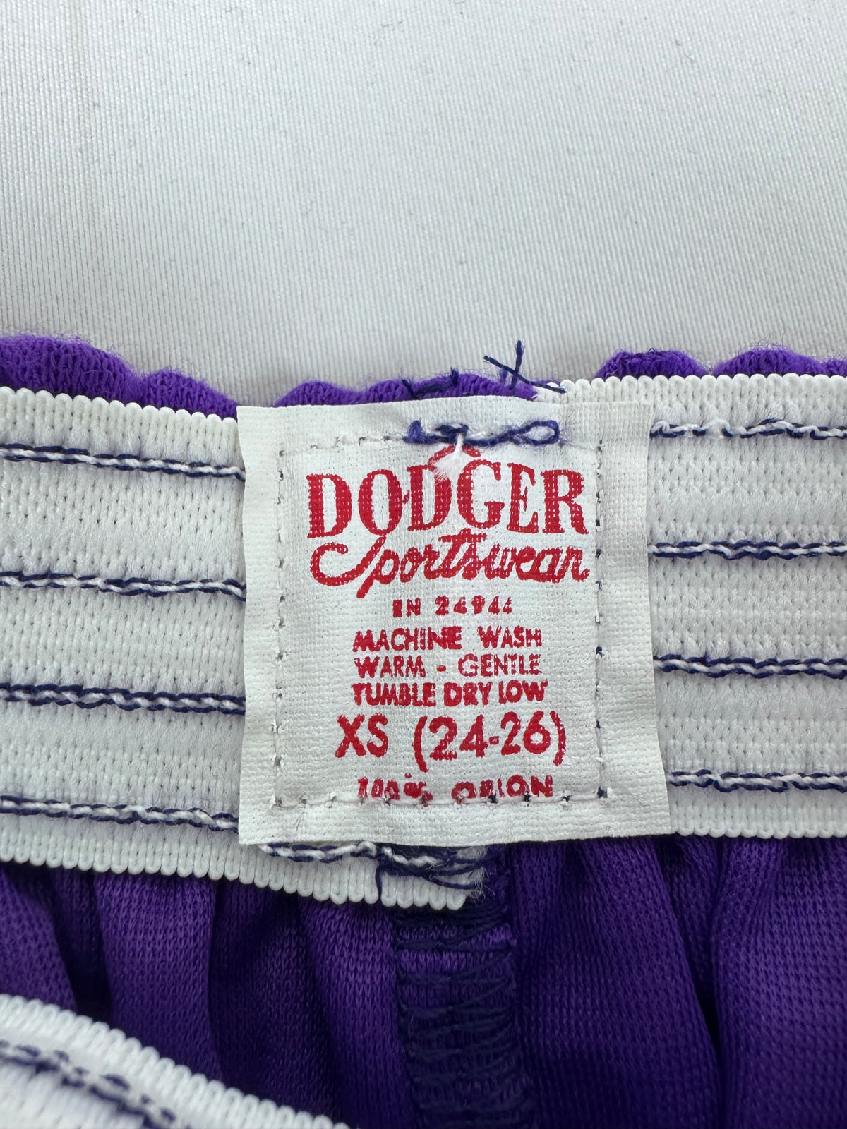 Deadstock Dodger Gym Shorts Purple 100% Orlon Vintage Athletic Shorts Made in USA