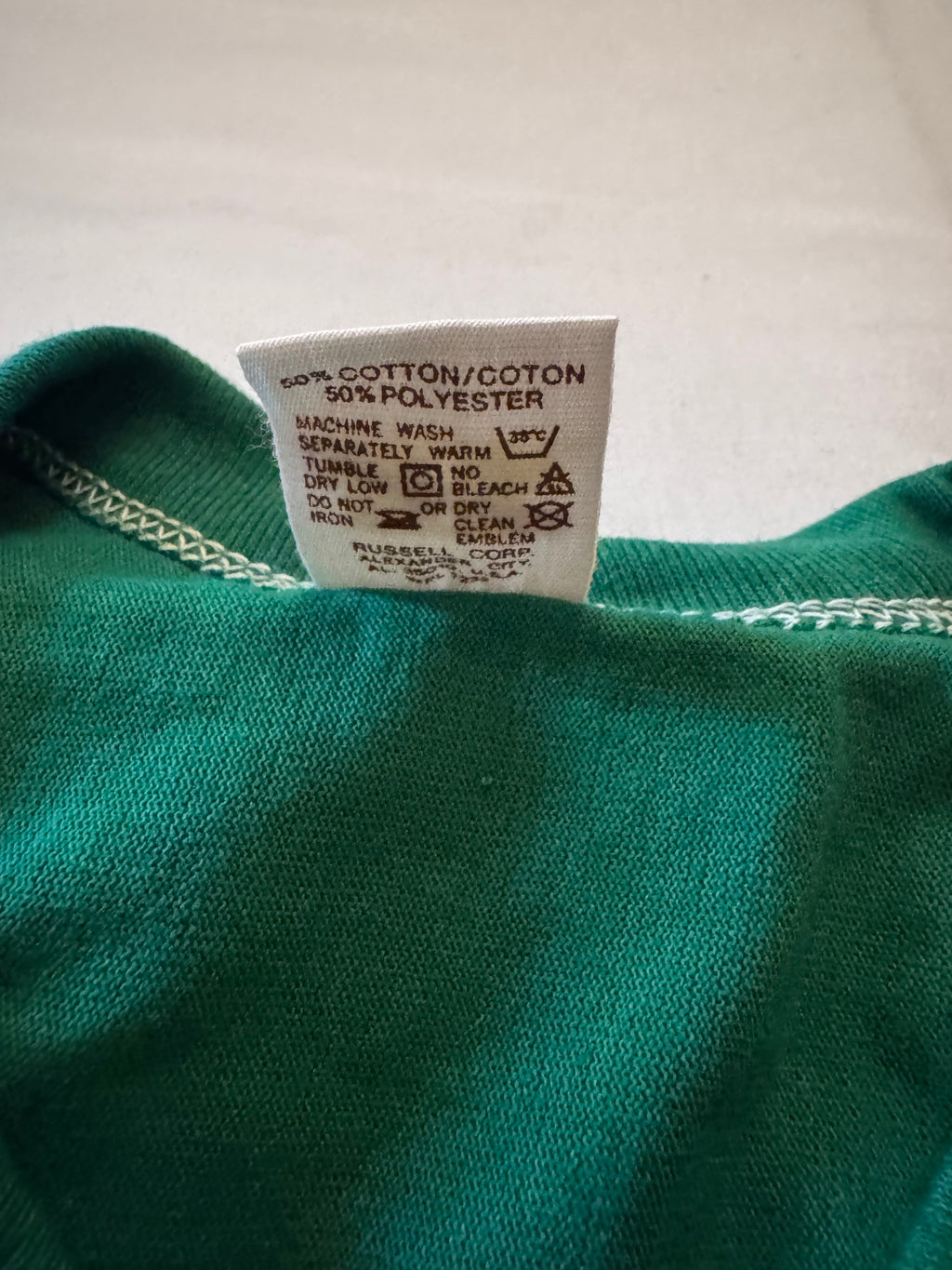 Vintage Russell Athletic Small Gold-Tag Streetwear T‑Shirt Deadstock NWOT Kelley Green Gold