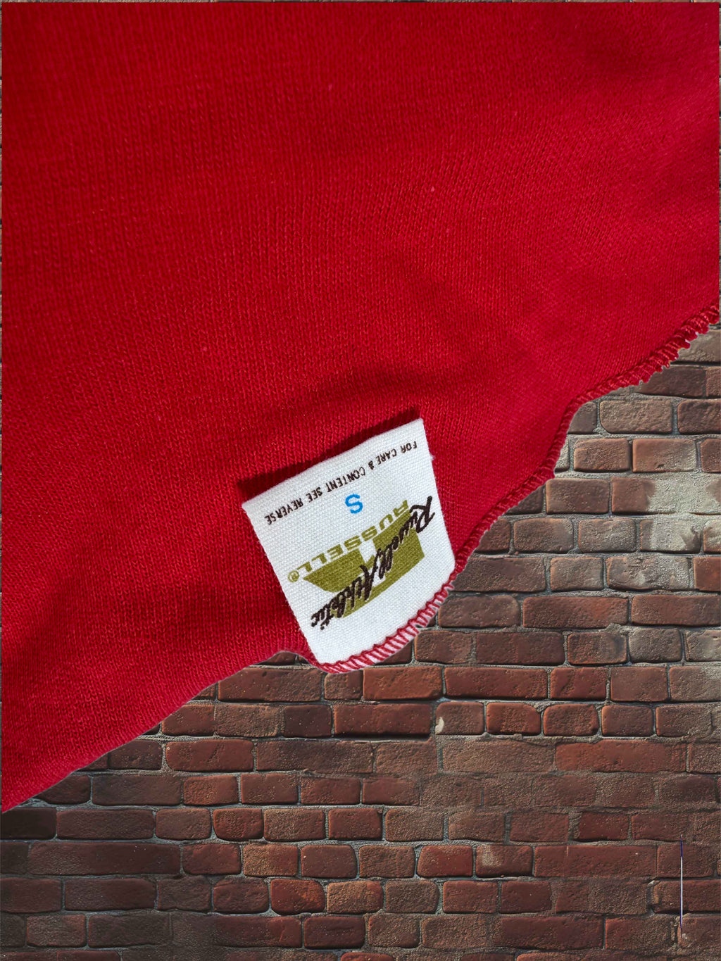 Vintage Russell Athletic Small Gold-Tag Reversible T-Shirt Deadstock Scarlet Red/Gold 70s
