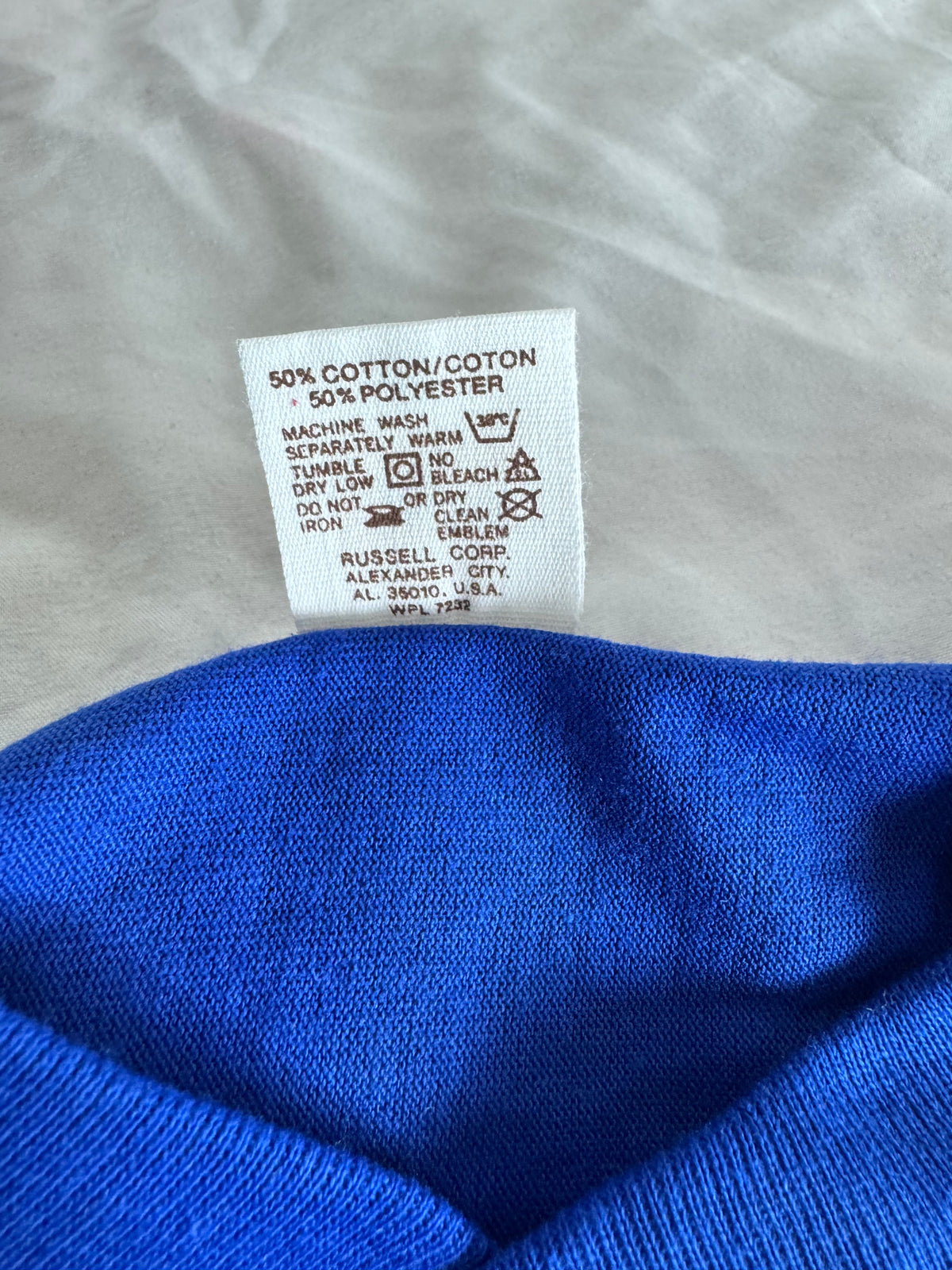 Vintage Russell Athletic XS Gold-Tag Streetwear T‑Shirt Deadstock NWOT Royal Blue-Gold