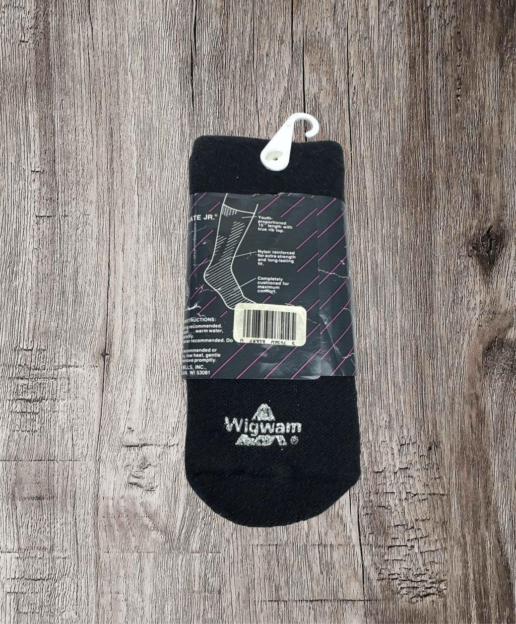 Vintage Wigwam Ski N' Skate Jr. Youth Tube Socks Deadstock Made in USA Black