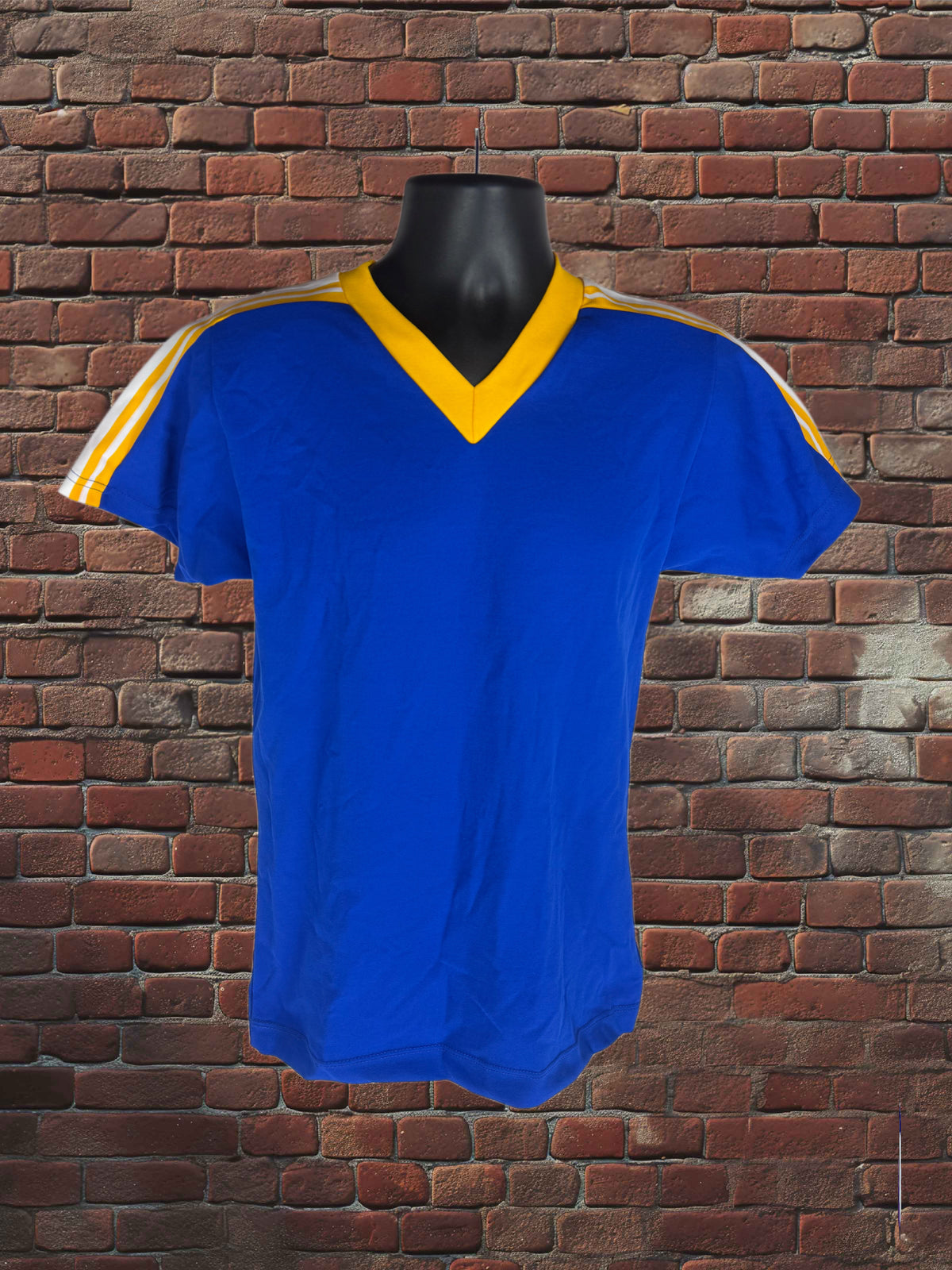 Vintage Russell Athletic 1970s Gold-Tag Nylon Jersey Royal Blue Gold White Deadstock