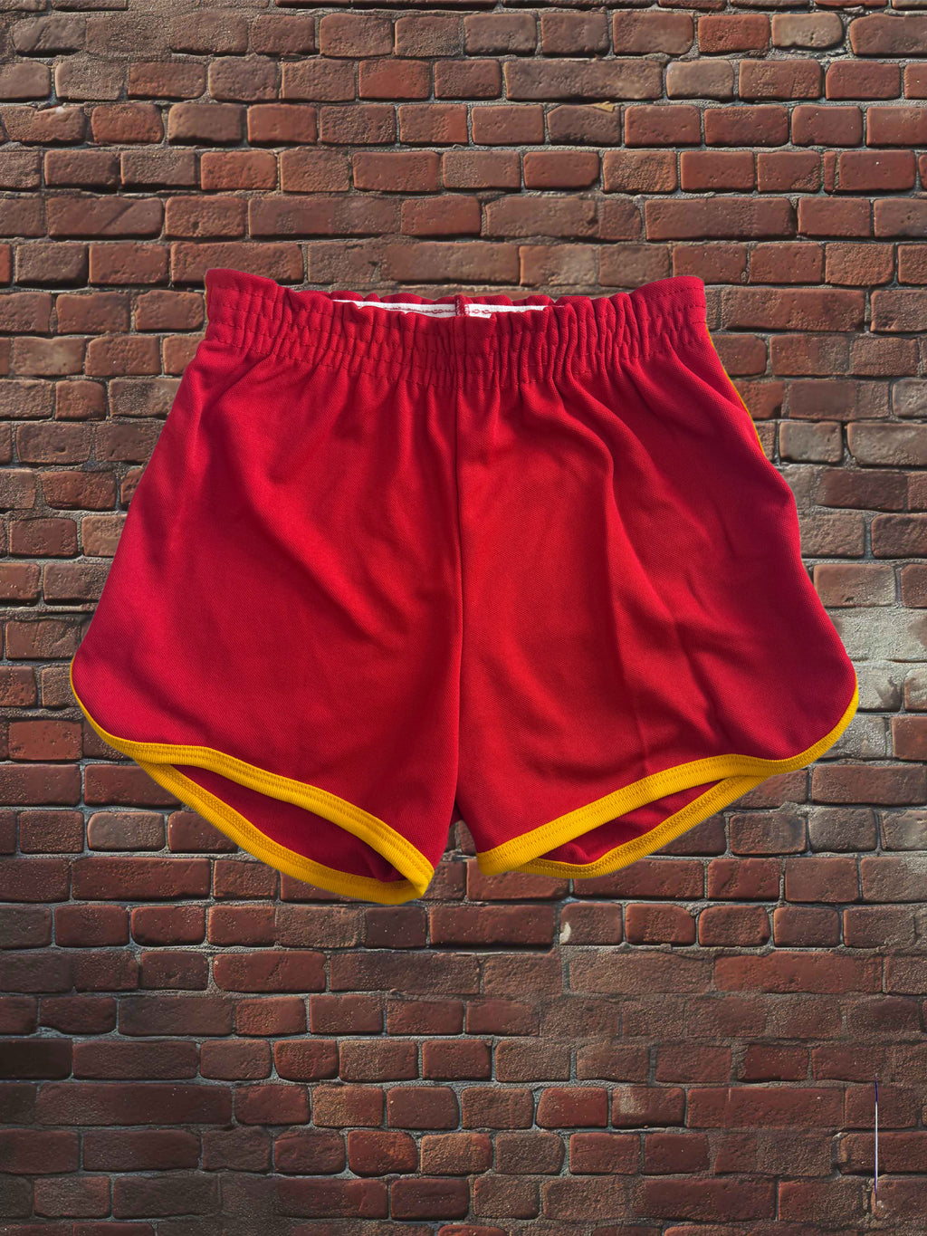 Vintage Russell Athletic XS Gym Shorts Scarlet Red/Gold Deadstock NWOT Gold Tag 70s