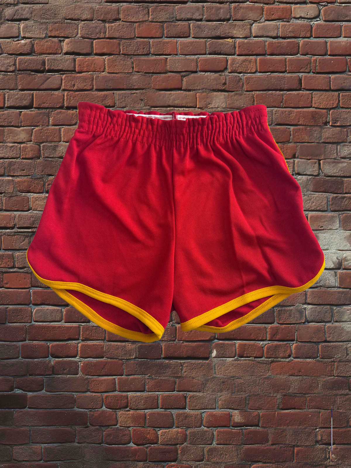 Vintage Russell Athletic XS Gym Shorts Scarlet Red/Gold Deadstock NWOT Gold Tag 70s