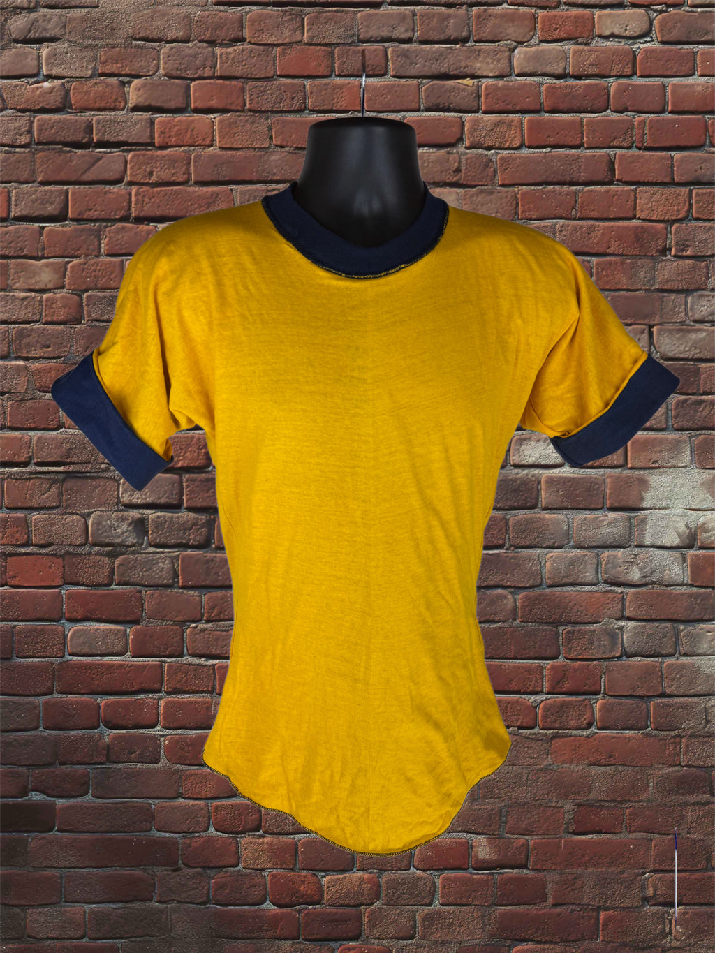 Vintage Russell Athletic Medium Gold-Tag Reversible T-Shirt Deadstock Navy Blue/Gold 70s