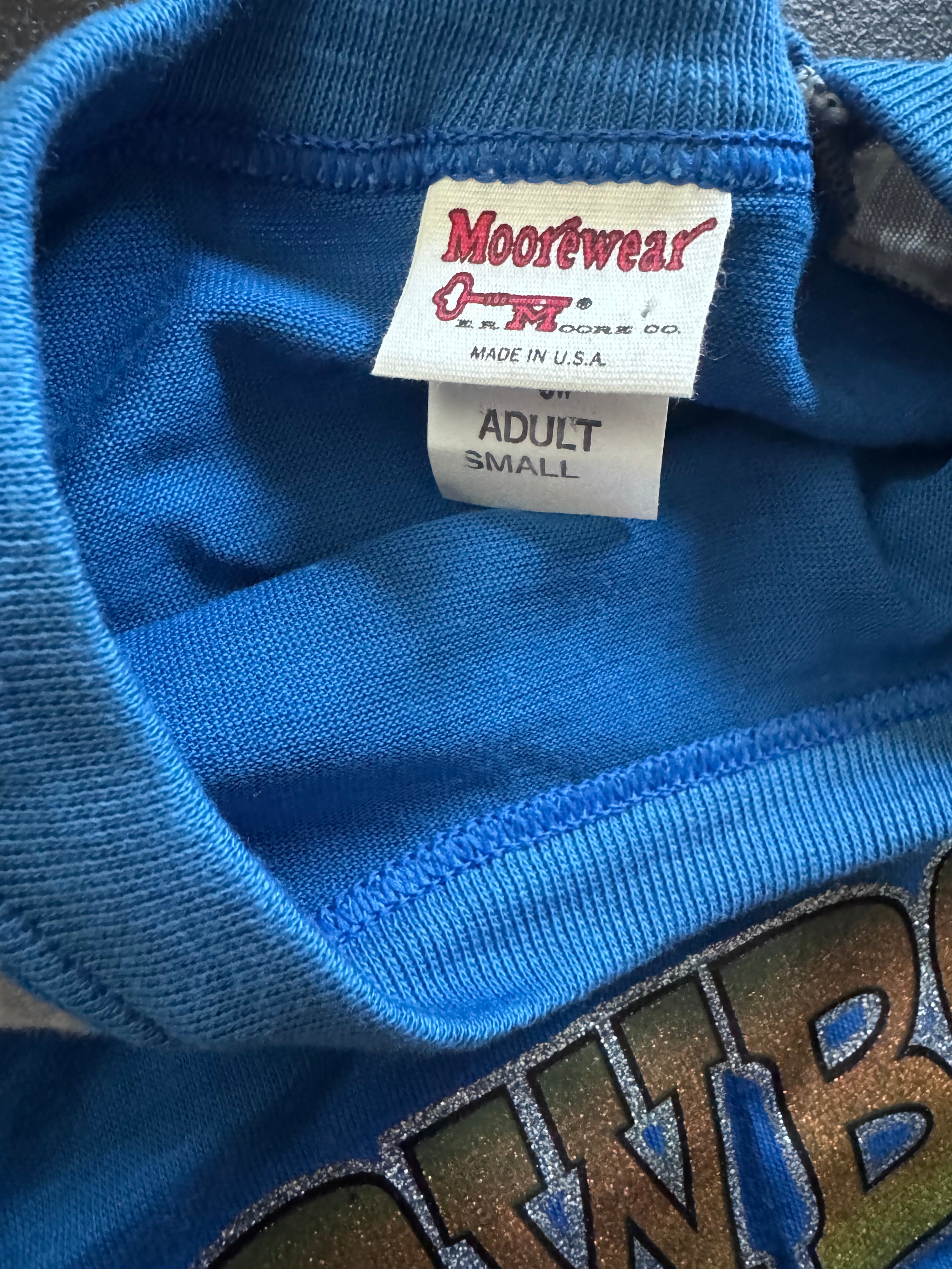 Hybrid Vintage Tee-Moorewear USA Blank + Cowboys Stay In The Saddle Longer True Vintage Transfer (Small)