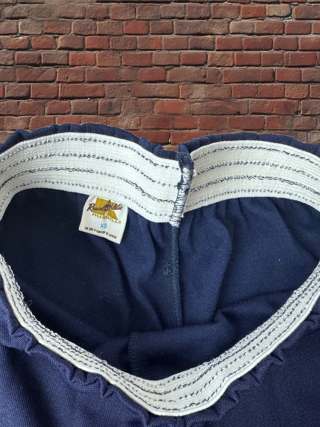 Vintage Russell Athletic XS Gym Shorts Navy/Gold Deadstock NWOT Gold Tag 70s
