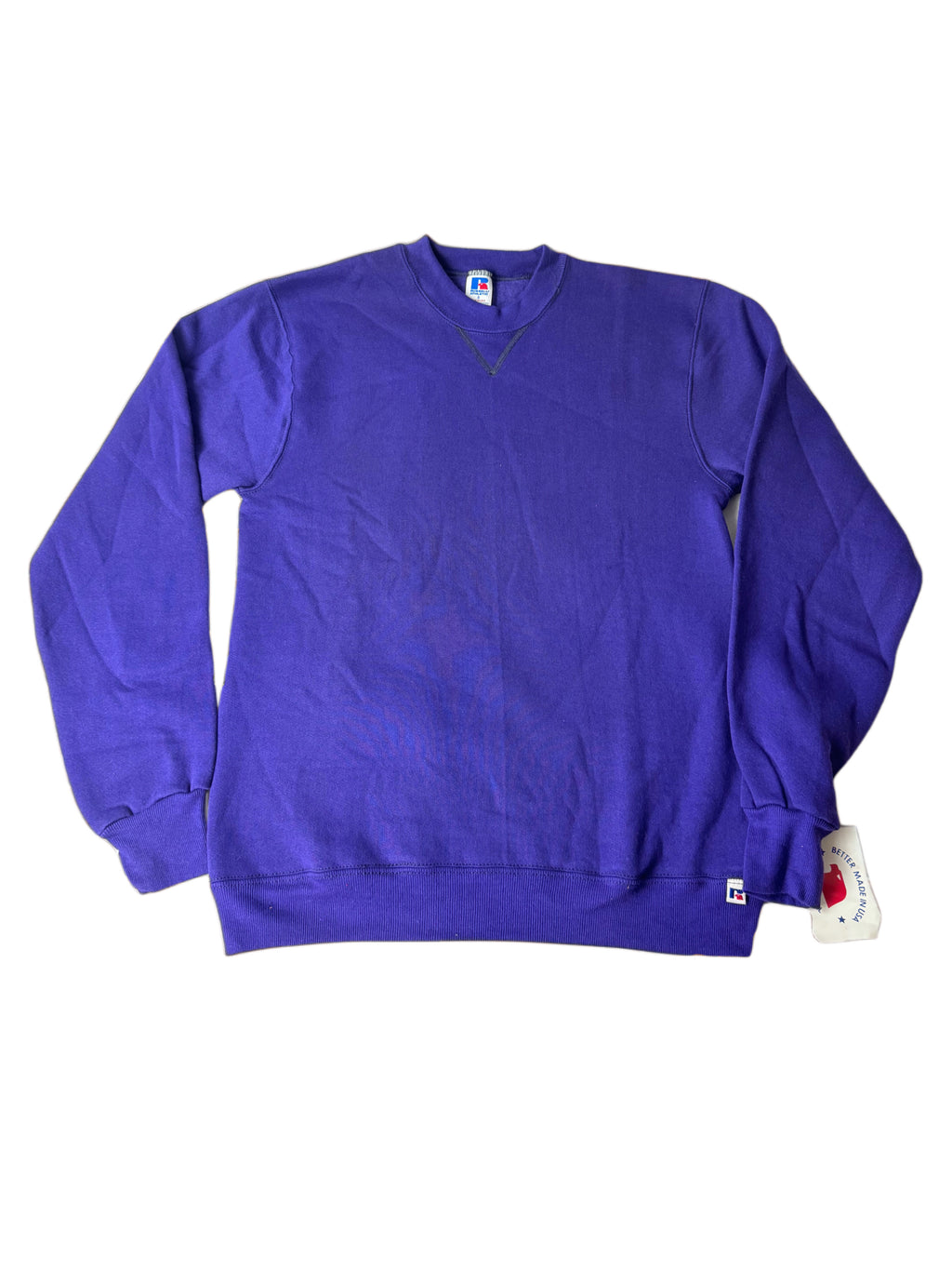 Vintage Deadstock Russell Athletic Purple Sweatshirt Small Blue-Tag 1980s