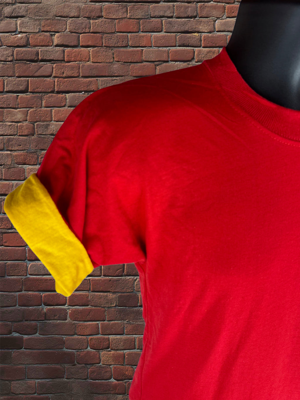 Vintage Russell Athletic Small Gold-Tag Reversible T-Shirt Deadstock Scarlet Red/Gold 70s