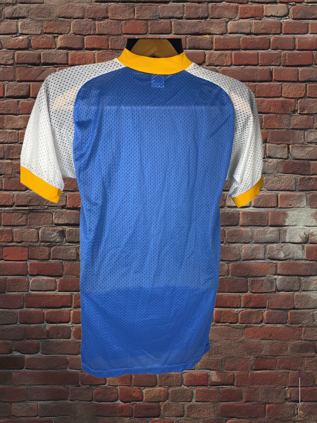 Vintage Russell Athletic Nylon Mesh Jersey Columbia Blue-Gold White Deadstock