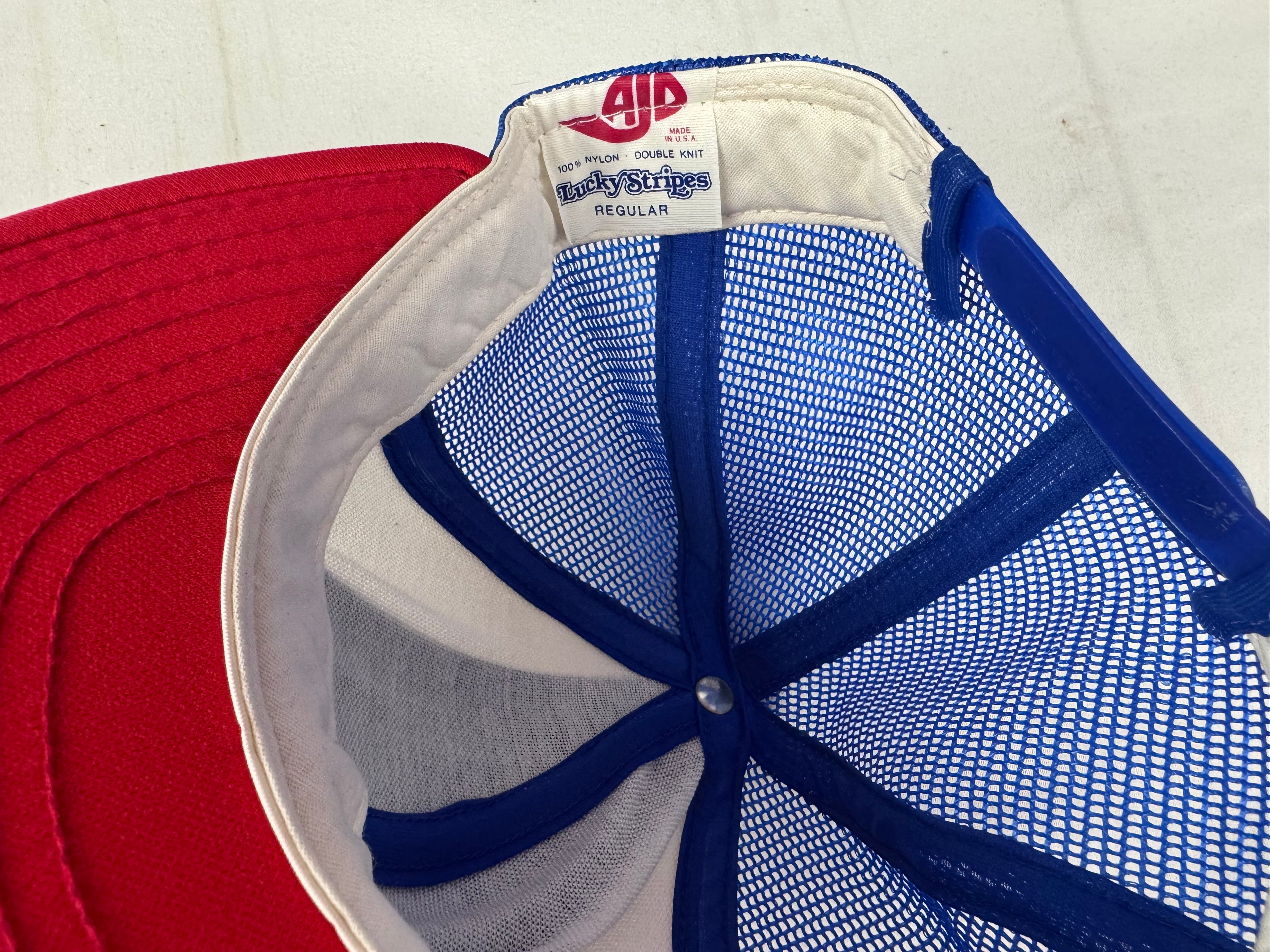 Drop Zero — Outfit 3 (Medium) — Russell Three‑Panel Tee + Gym Shorts + Tube Socks + AJD Hat — Red/White/Blue