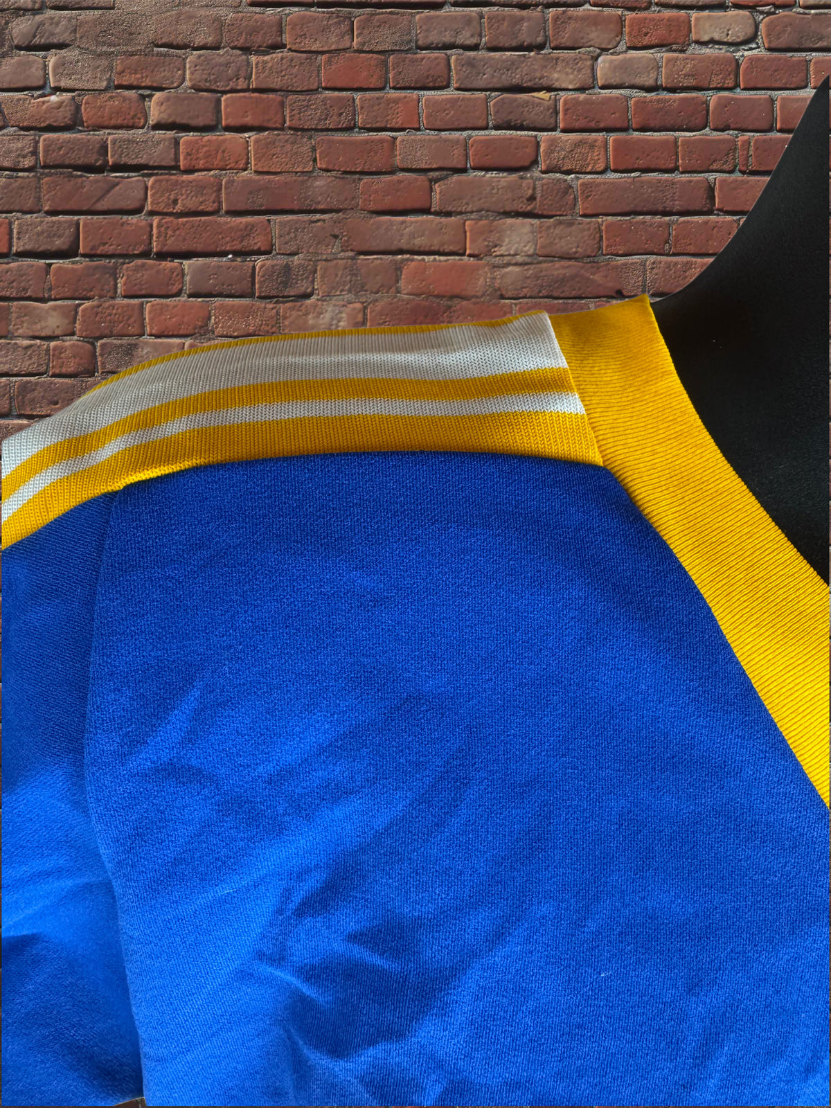 Vintage Russell Athletic 1970s Gold-Tag Nylon Jersey Royal Blue Gold White Deadstock