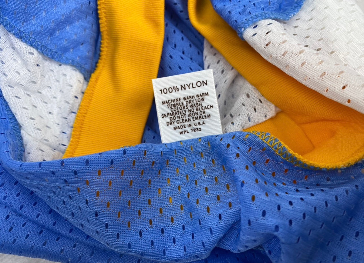 Vintage Russell Athletic Nylon Mesh Jersey Columbia Blue-Gold White Deadstock