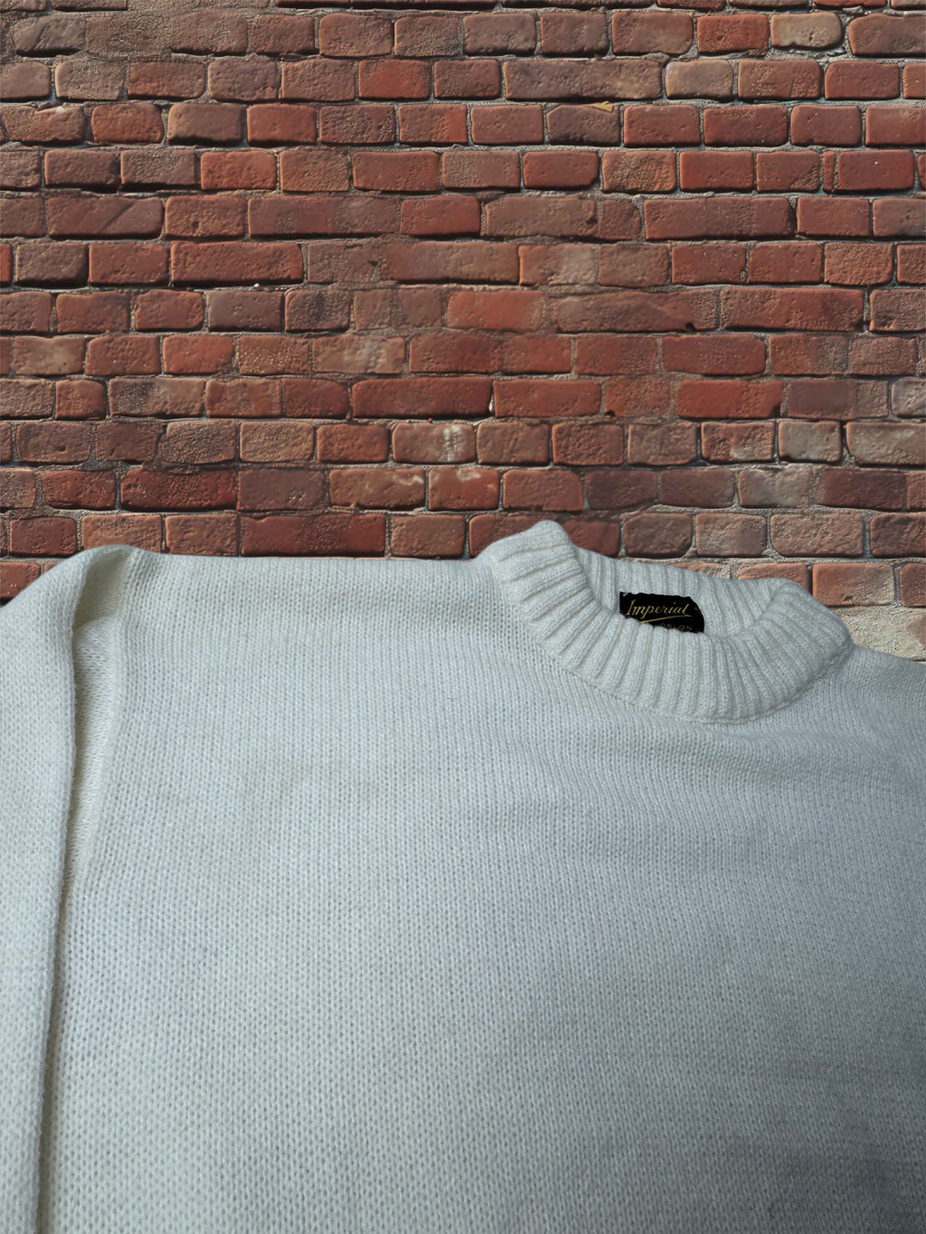 Imperial Orlon Acrylic Cream Knit Sweater – Size 40 Deadstock