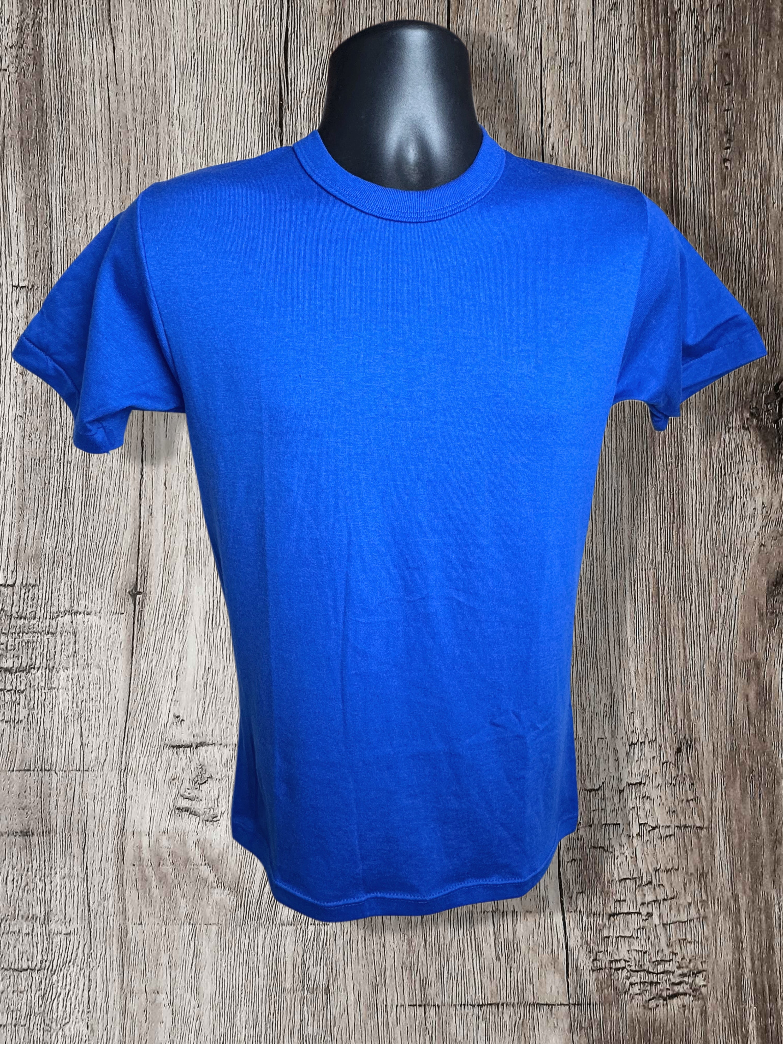 Vintage Russell Athletic Royal Blue T‑Shirt – Made in USA – Size Small – 50/50 Blend