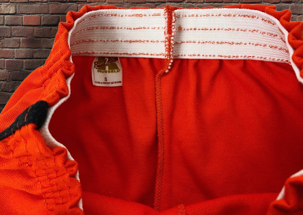Vintage Russell Athletic Gym Shorts Orange/Black Deadstock NWOT Gold Tag 70s