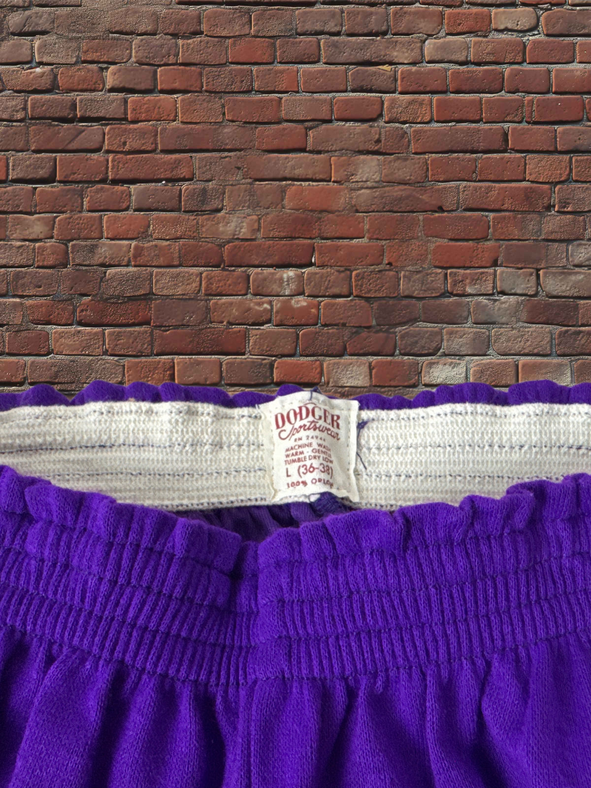 Deadstock Dodger Gym Shorts Purple 100% Orlon Vintage Athletic Shorts Made in USA