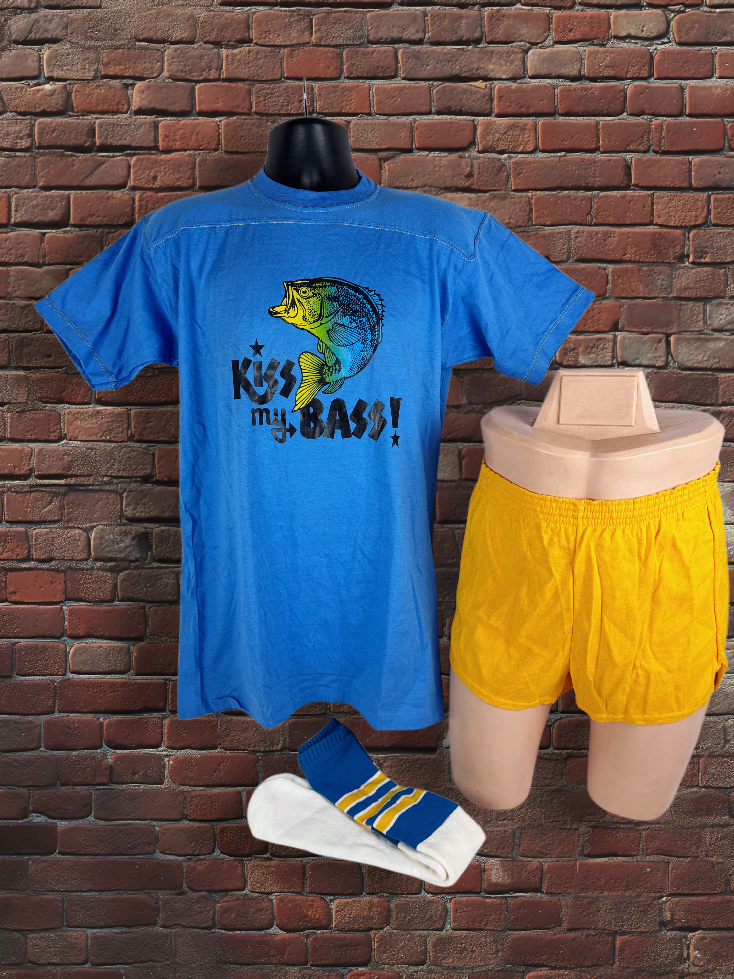 Drop Zero — Outfit 4 (Large) — Russell Hybrid Tee + Dodger Gym Shorts + Tube Socks Blue Gold