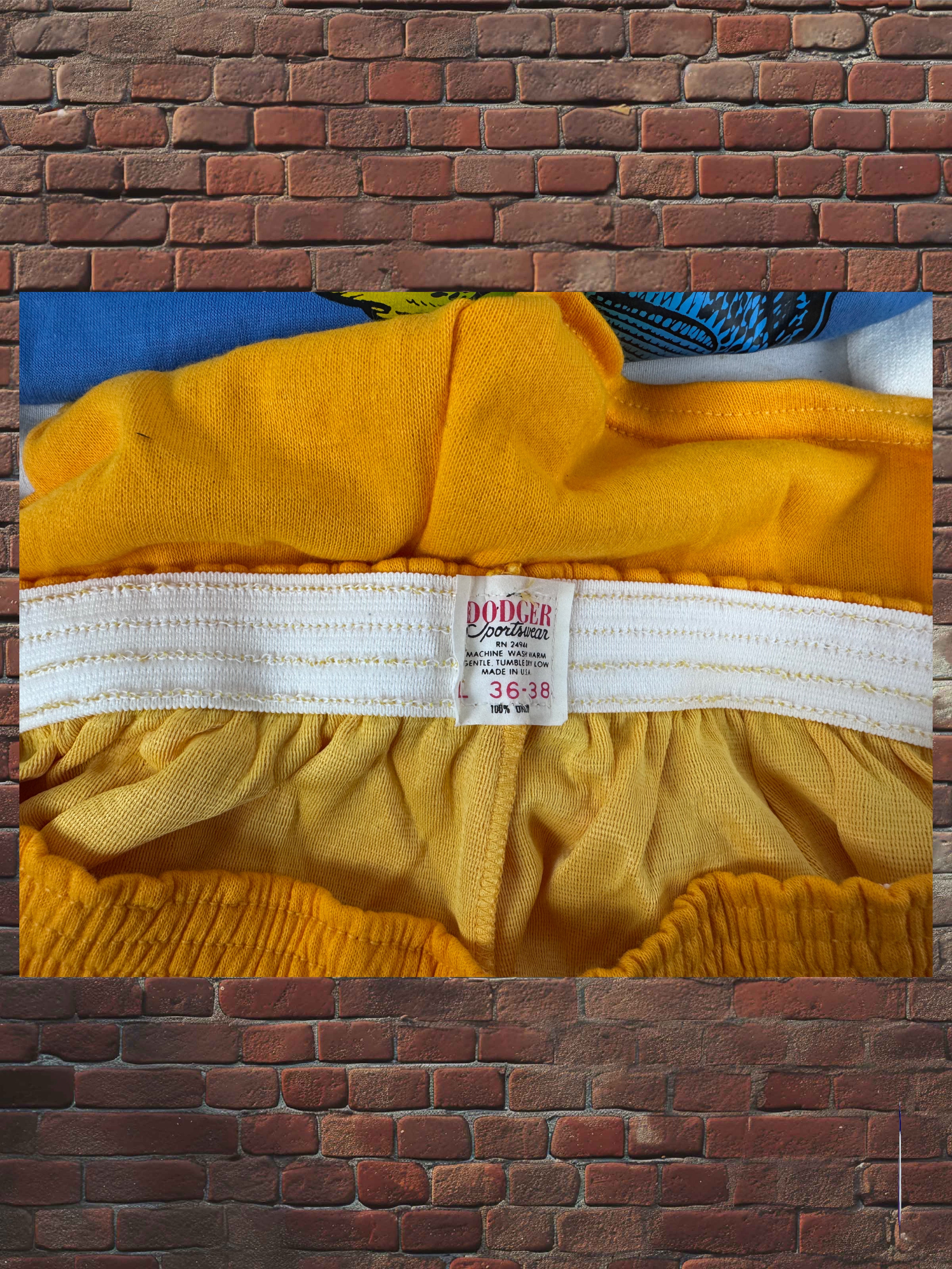 Drop Zero — Outfit 4 (Large) — Russell Hybrid Tee + Dodger Gym Shorts + Tube Socks Blue Gold