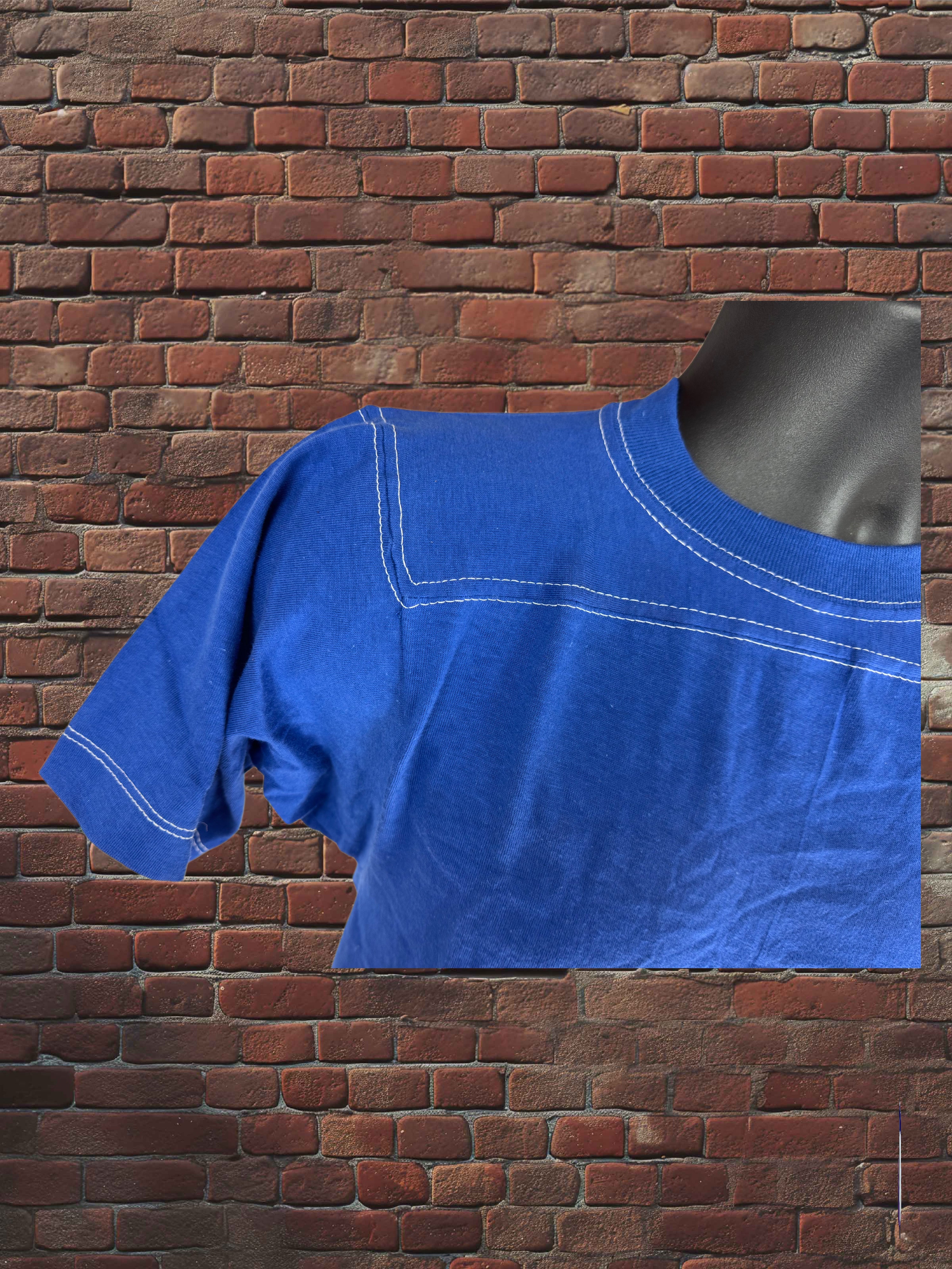 Vintage Russell Athletic XS Gold-Tag Streetwear T‑Shirt Deadstock NWOT Royal Blue-White
