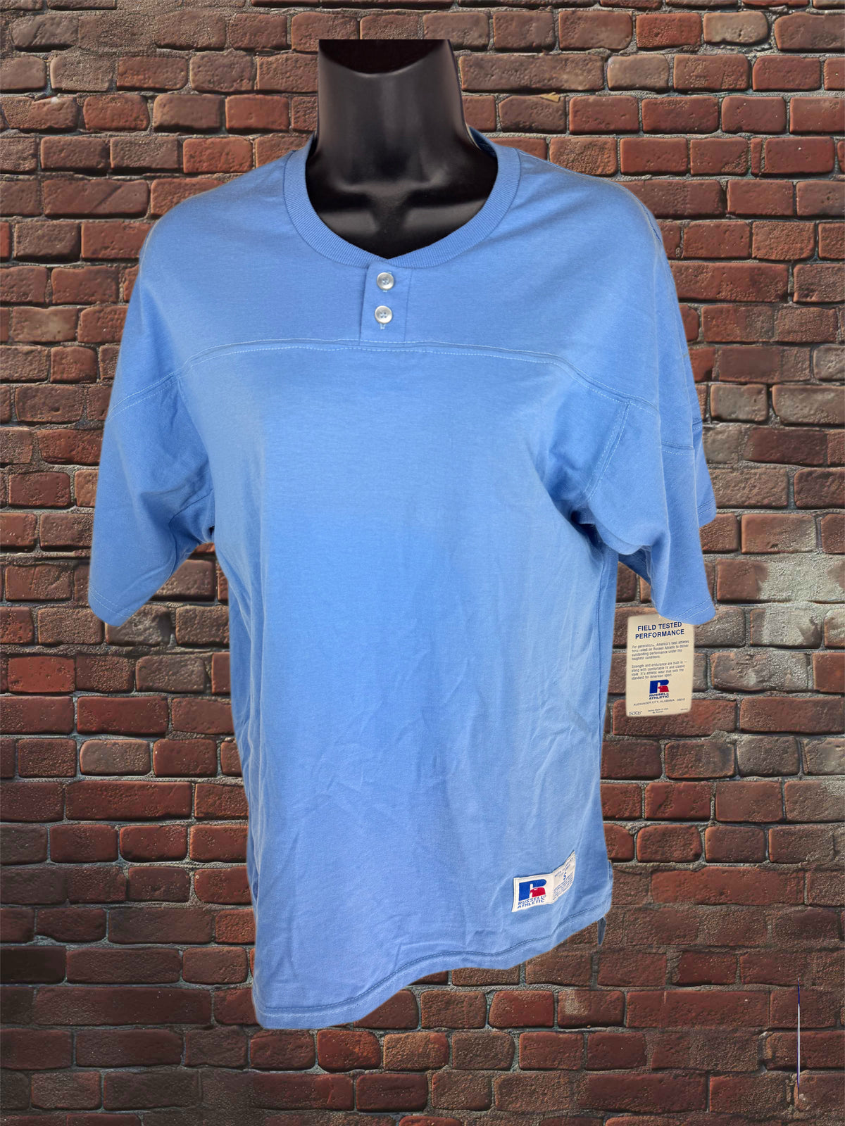 Vintage Russell Athletic Softball Jersey Columbia Blue Small NWT 1980s Blue Tag