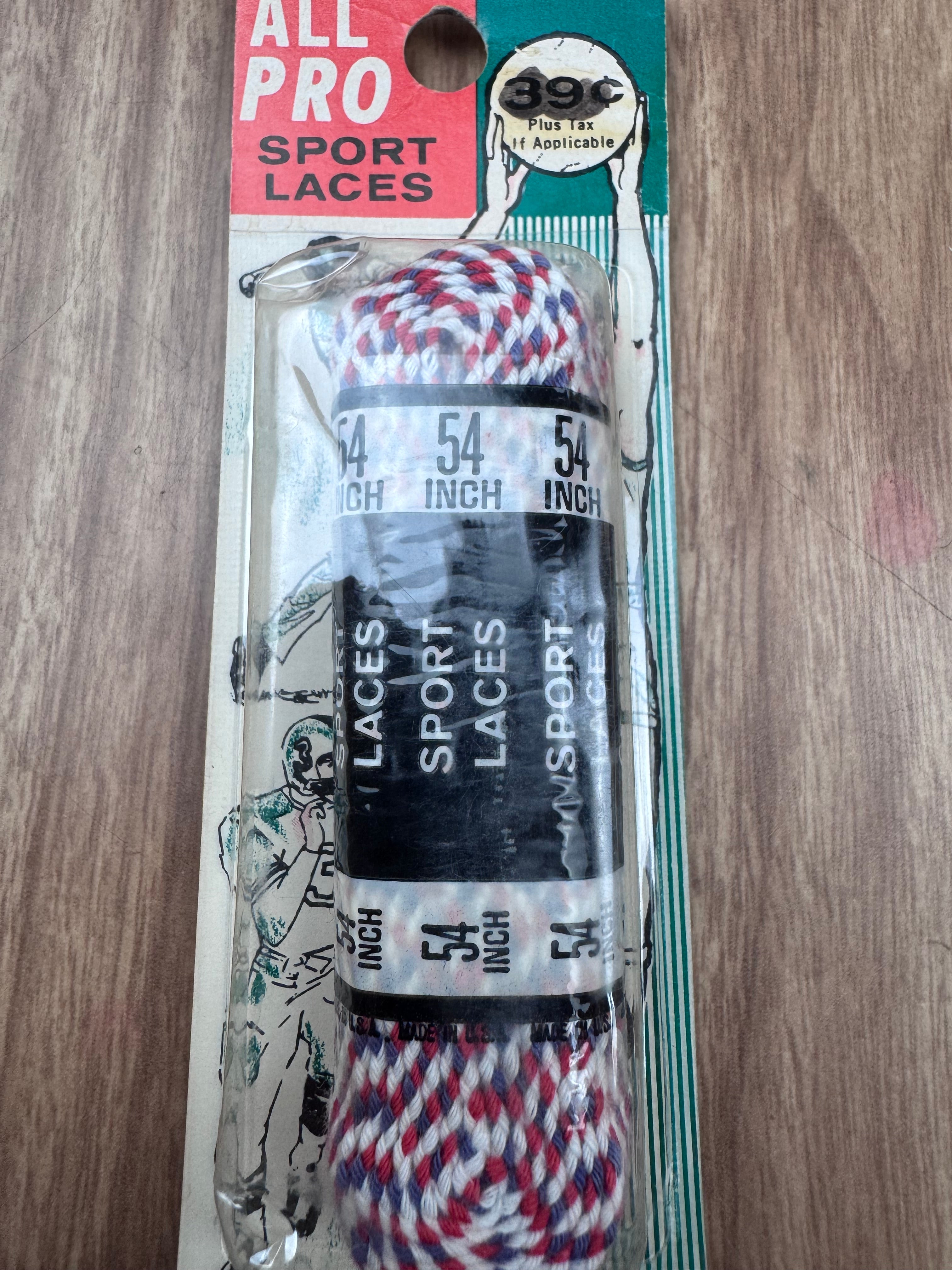 Vintage All Pro Sport Laces NOS Red White Blue USA Hickory Industries