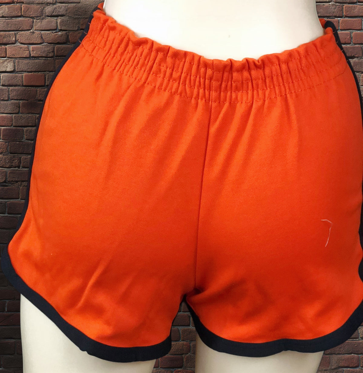 Vintage Russell Athletic Gym Shorts Orange/Black Deadstock NWOT Gold Tag 70s