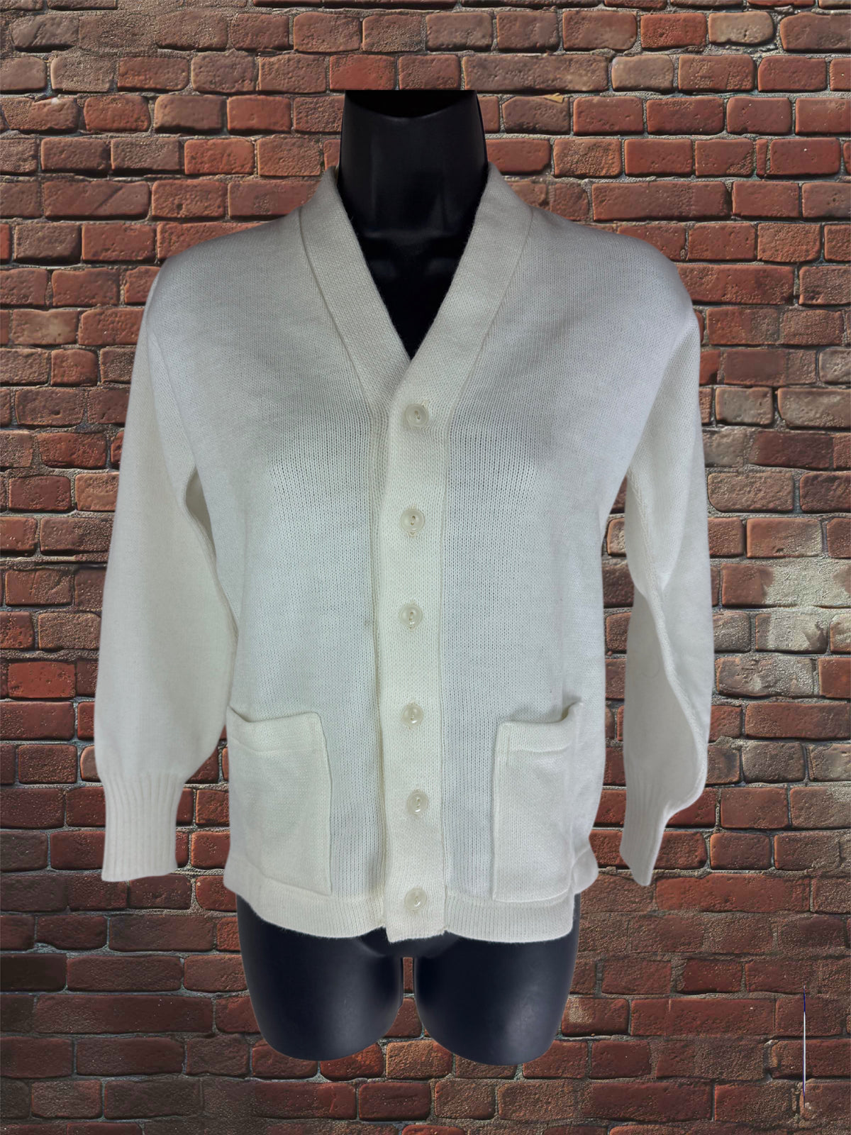 Vintage Imperial Orlon White Cheer Cardigan – Size 18