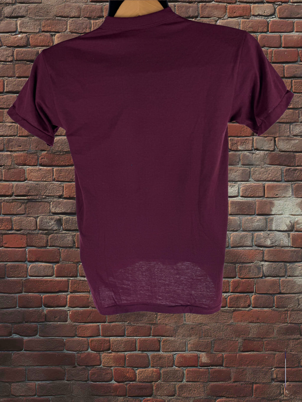 Vintage Russell Athletic 1980s T-shirt Small Maroon Deadstock-50/50-Made in USA
