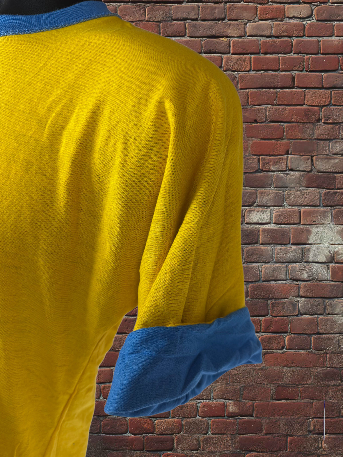 Vintage Russell Athletic Large Gold-Tag Reversible T-Shirt Deadstock Columbia Blue/Gold 70s