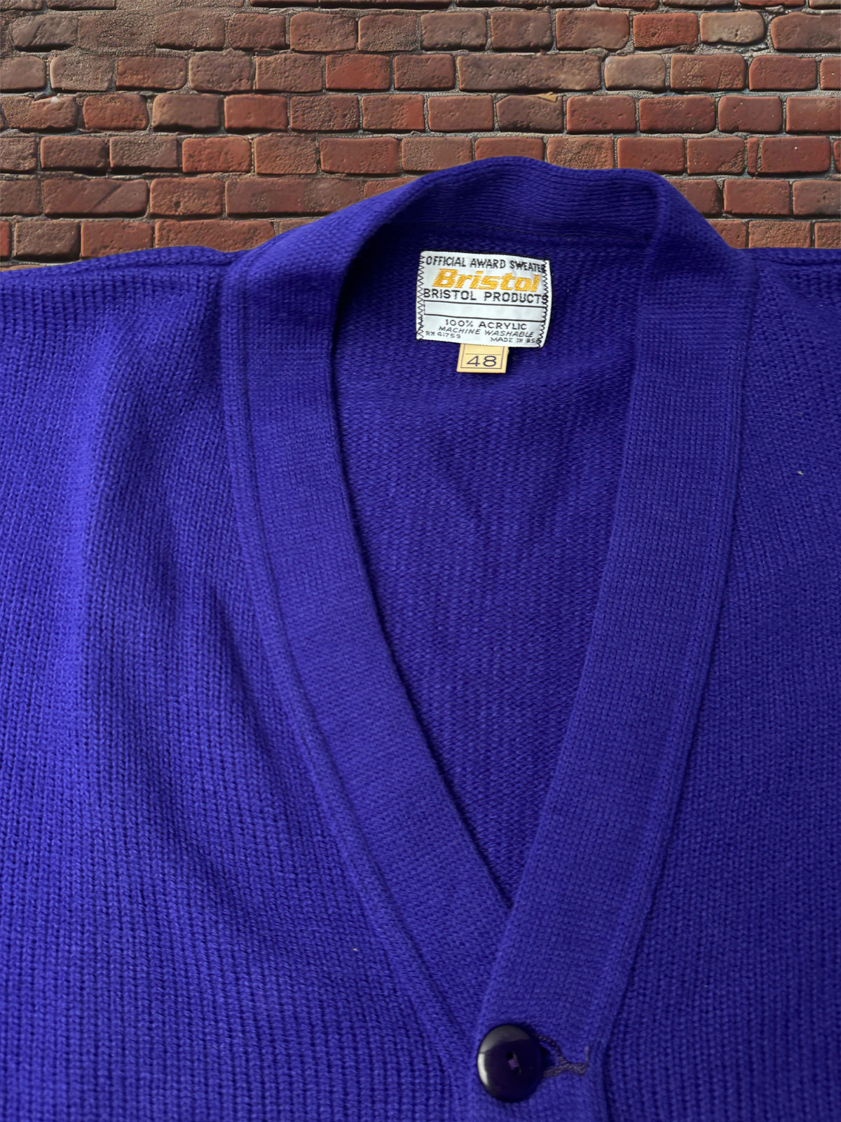 Vintage Bristol Products Official Award Sweater — Purple, Size 48, NOS Deadstock