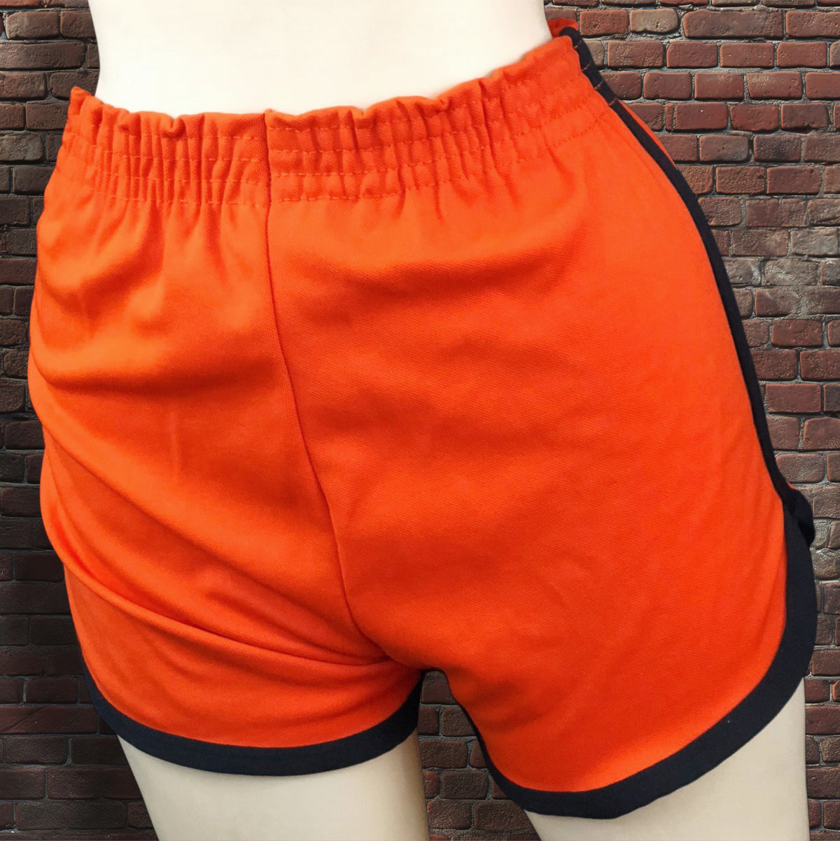 Vintage Russell Athletic Gym Shorts Orange/Black Deadstock NWOT Gold Tag 70s