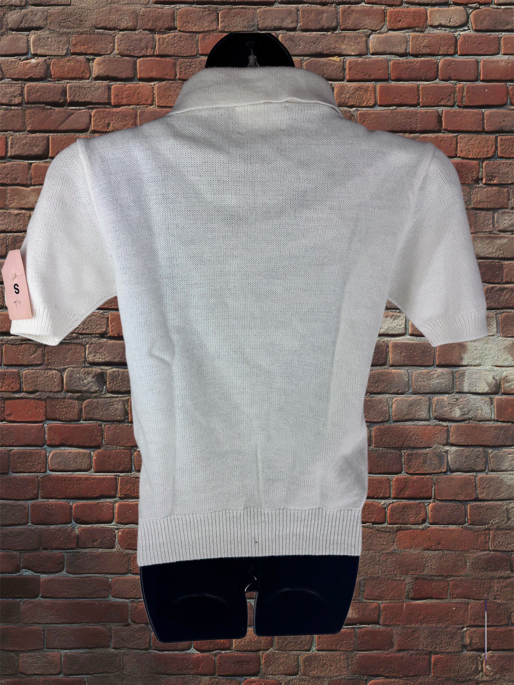 Vintage Dehen White V-Neck Cheer Sweater – Small Deadstock