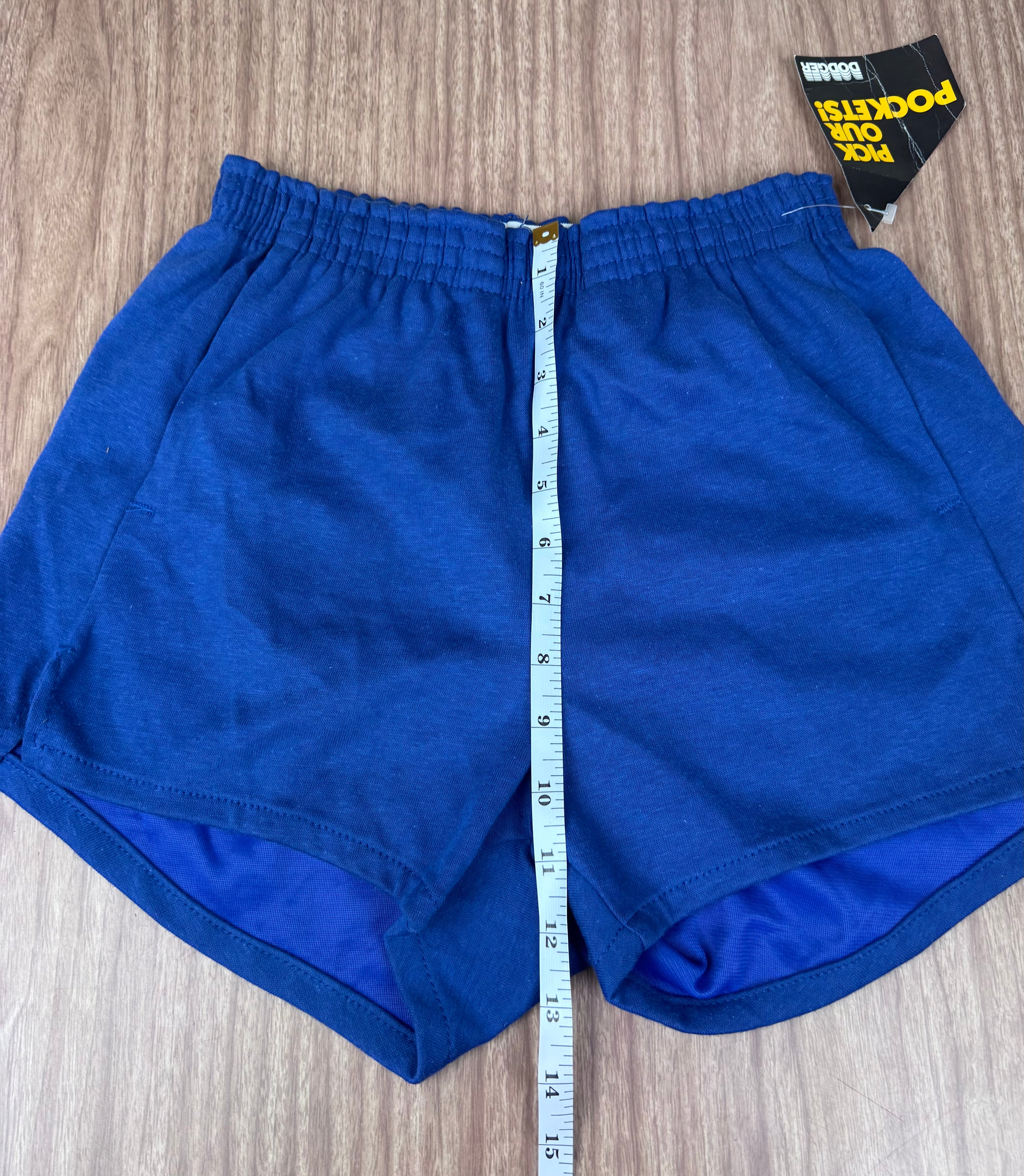 Vintage Dodger “Pockets” Gym Shorts NWT 80s Deadstock Blue (Medium)