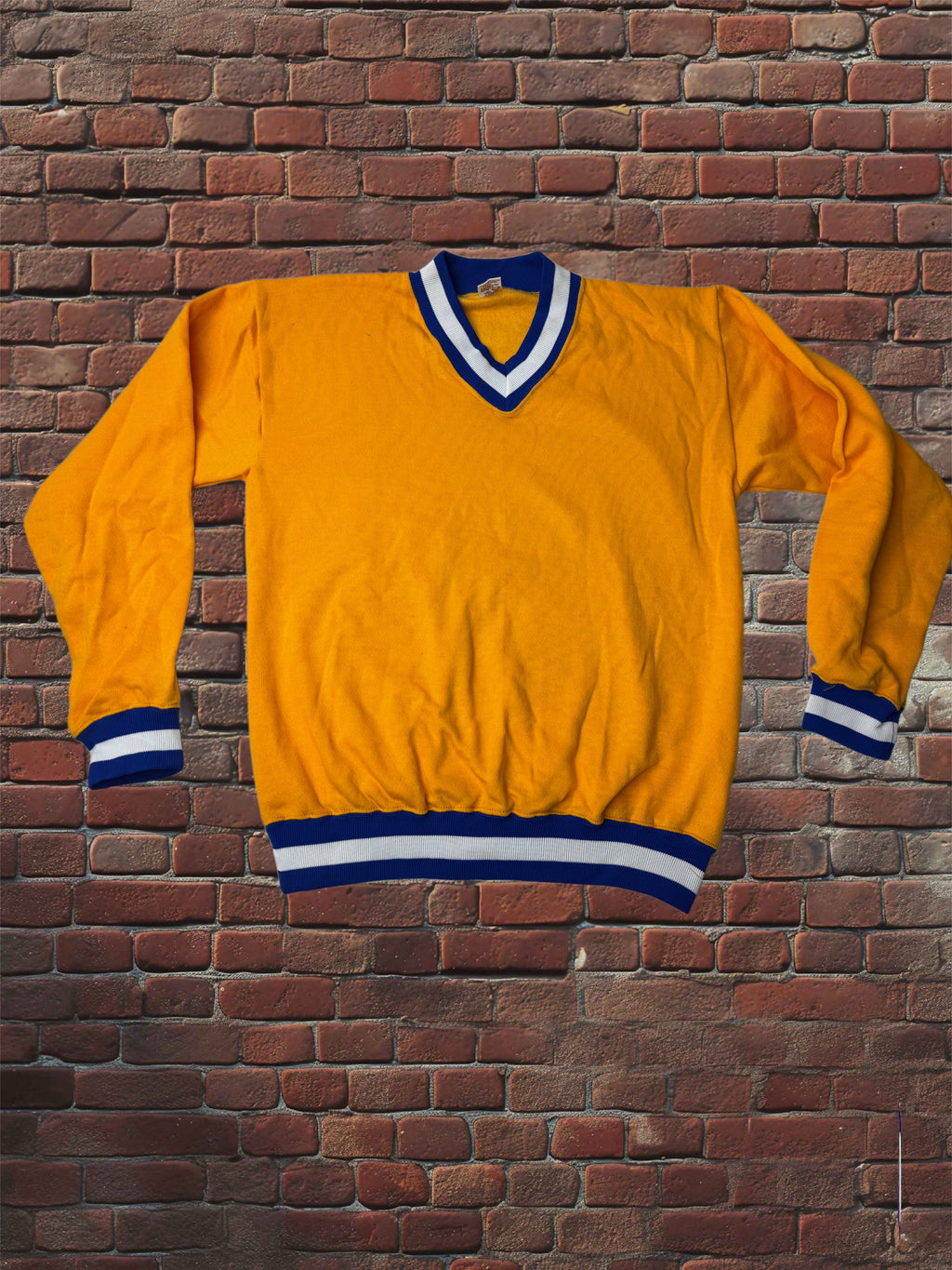 Vintage Russell Athletic Gold Tag Varsity Sweatshirt – Gold/Royal Blue, Medium