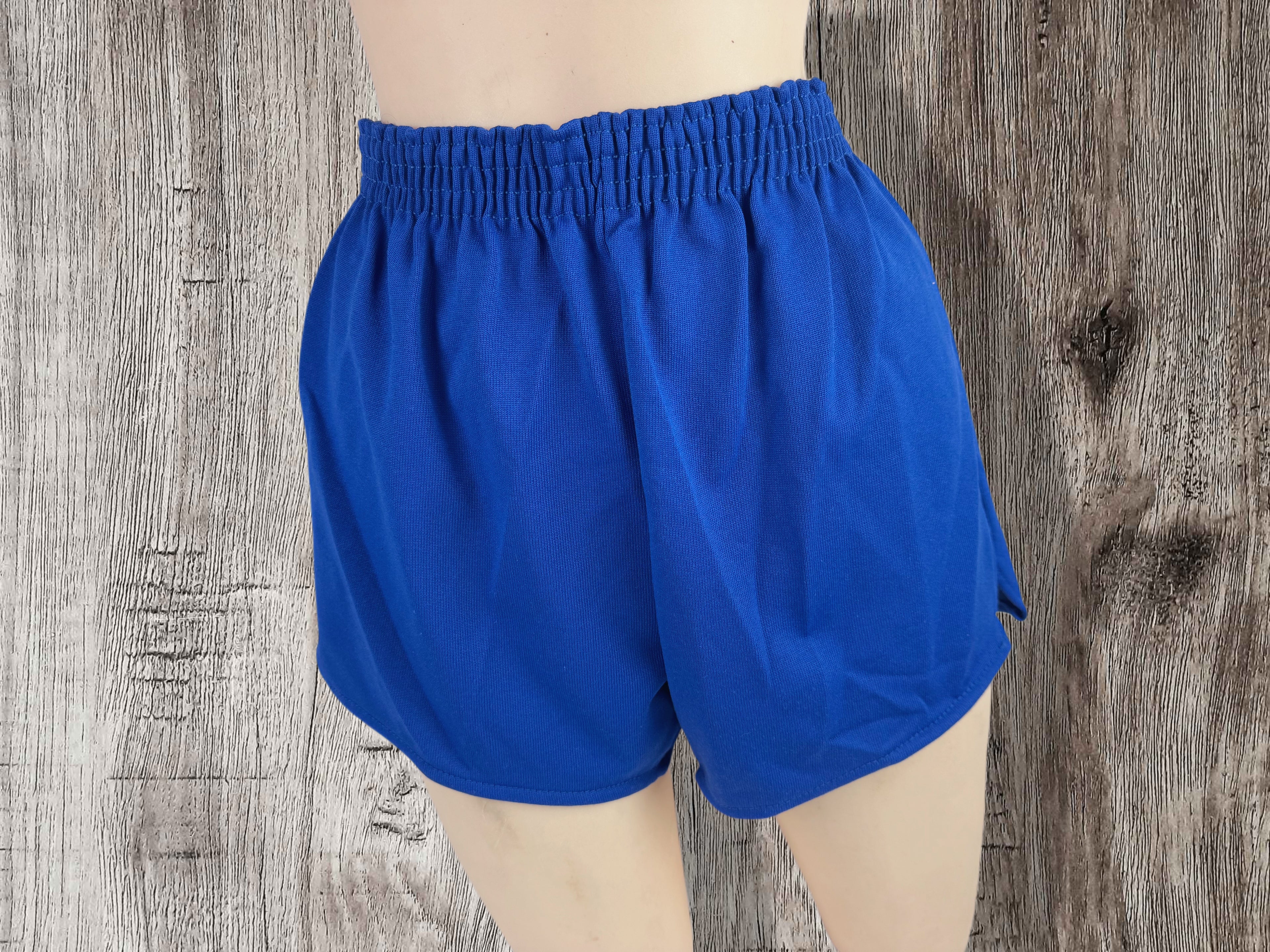 Vintage Russell Athletic Gym Shorts 80s Deadstock Royal Blue (Small)