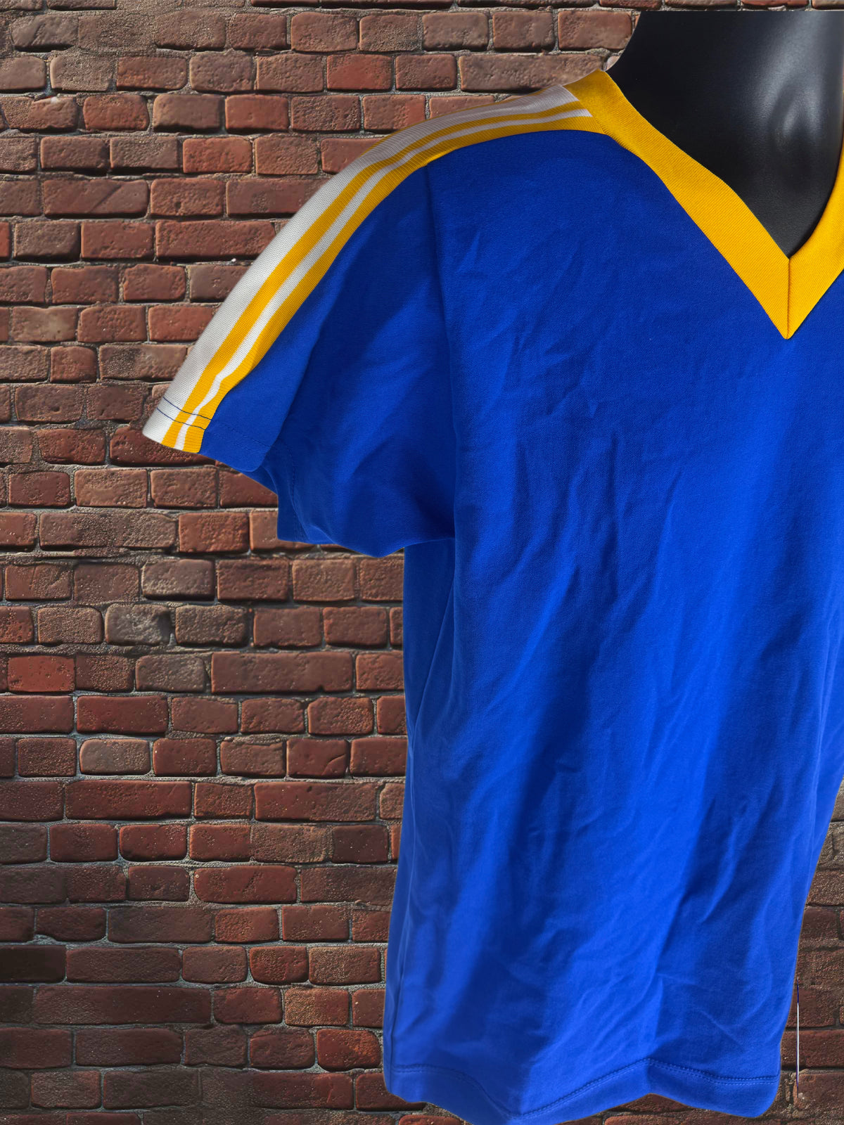 Vintage Russell Athletic 1970s Gold-Tag Nylon Jersey Royal Blue Gold White Deadstock
