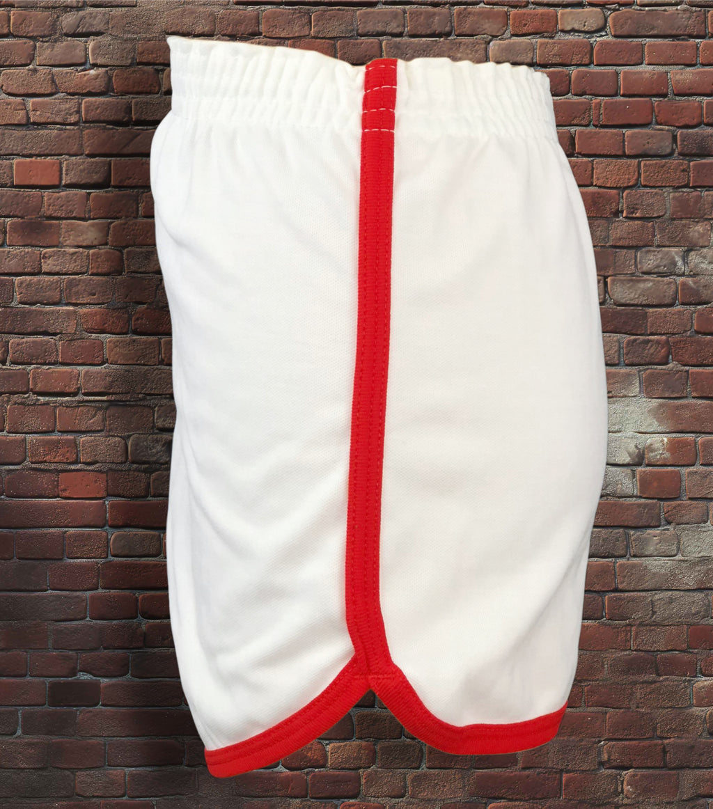 Vintage Russell Athletic XS Gym Shorts White/Scarlet Red Deadstock NWOT Gold Tag 70s