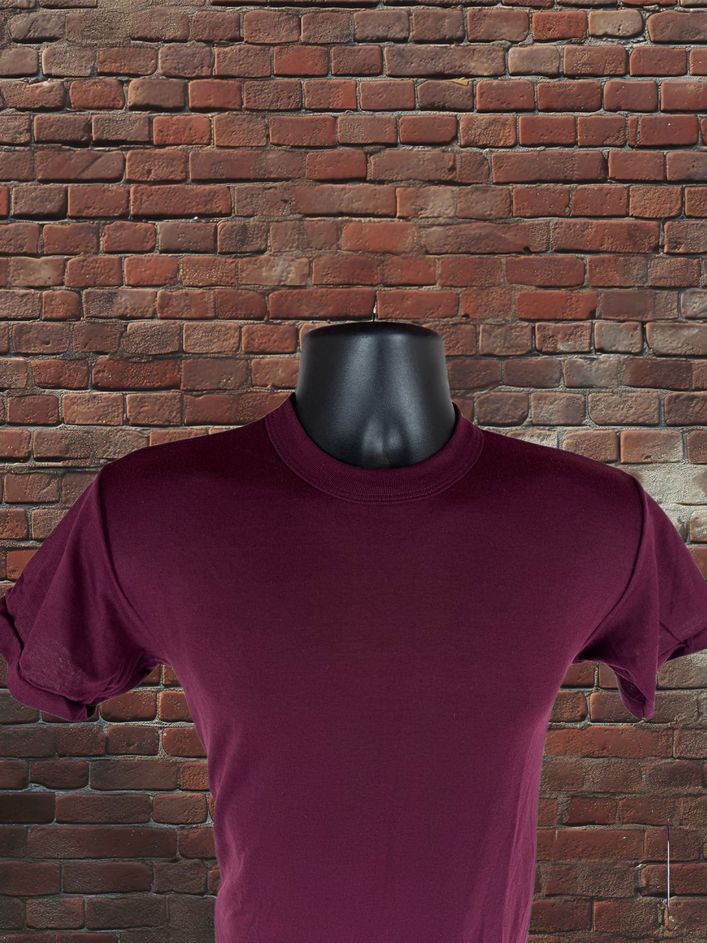 Vintage Russell Athletic 1980s T-shirt Small Maroon Deadstock-50/50-Made in USA