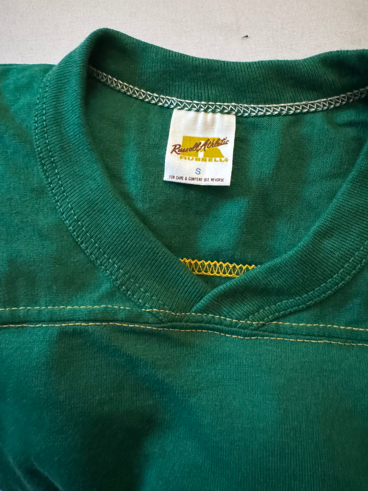 Vintage Russell Athletic Small Gold-Tag Streetwear T‑Shirt Deadstock NWOT Kelley Green Gold