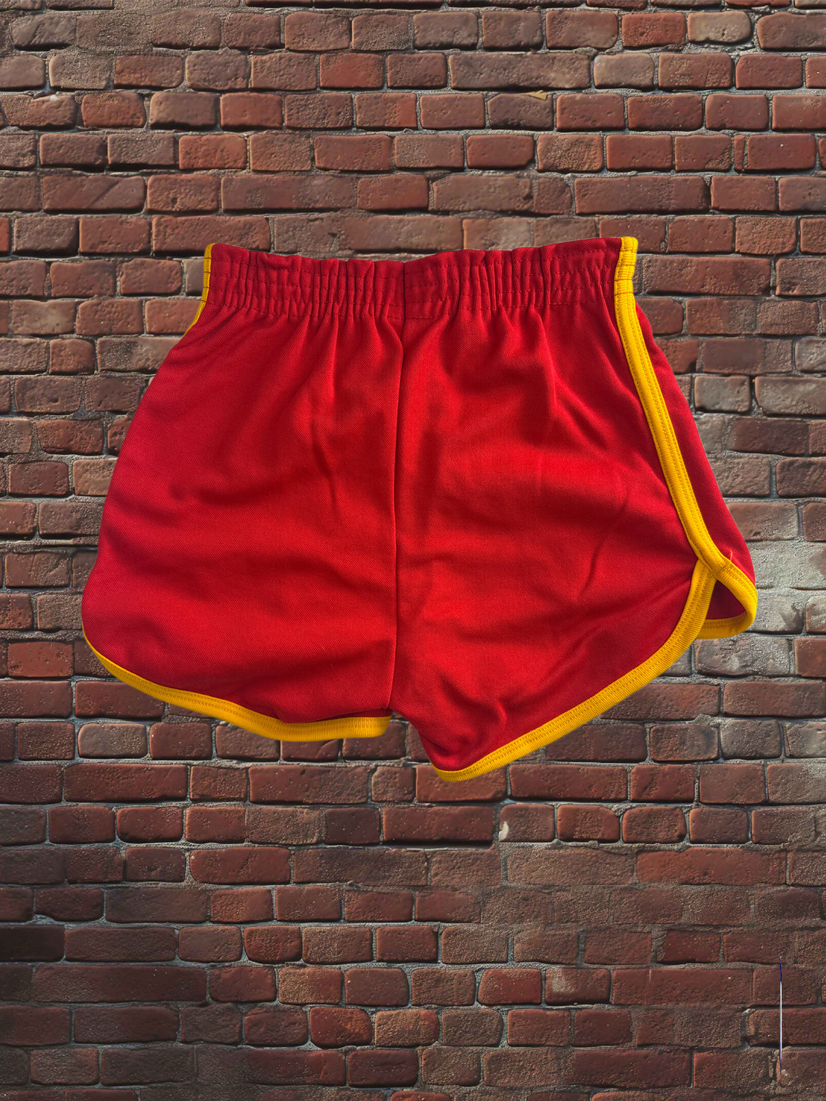 Vintage Russell Athletic XS Gym Shorts Scarlet Red/Gold Deadstock NWOT Gold Tag 70s