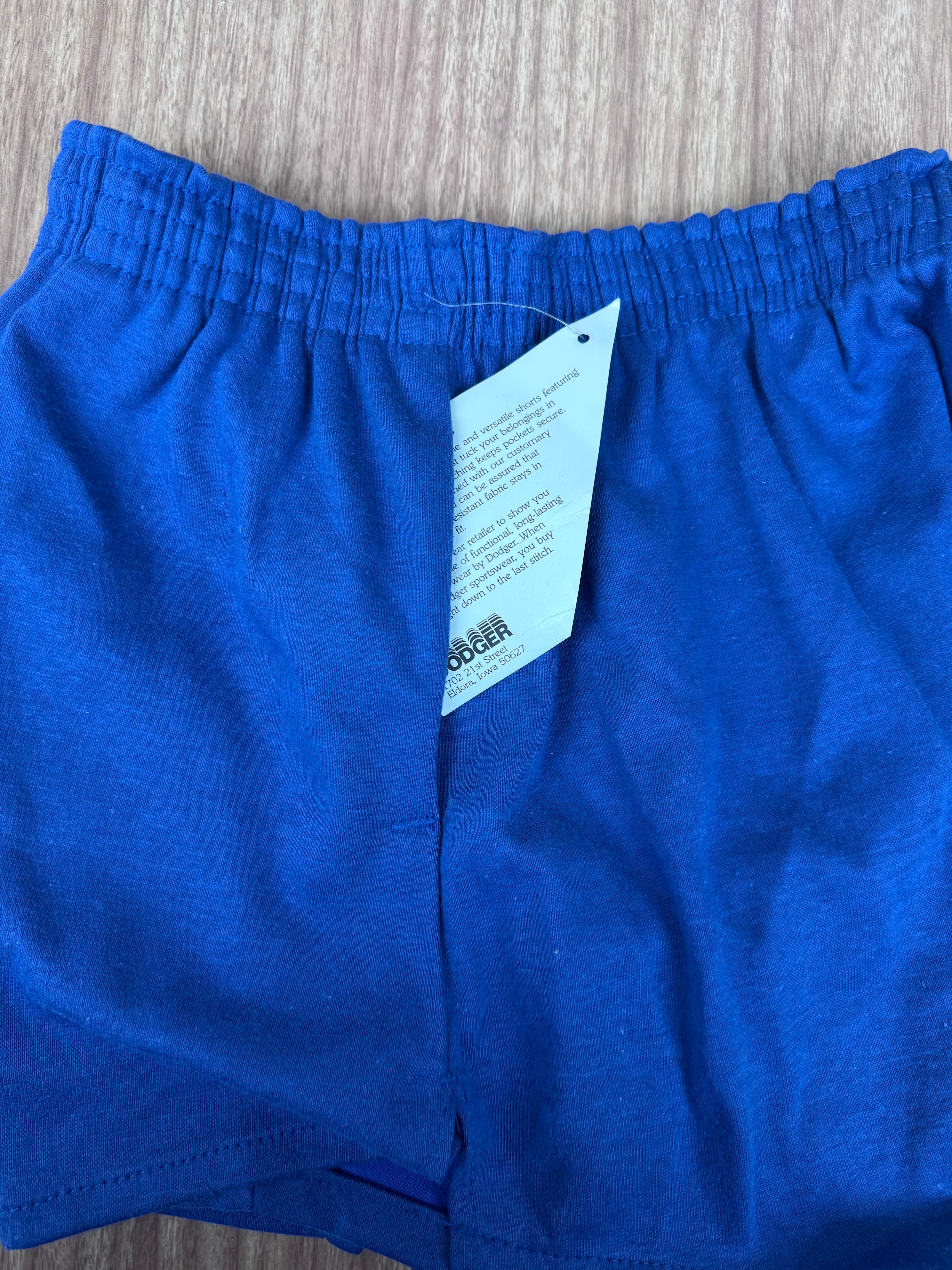 Vintage Dodger “Pockets” Gym Shorts NWT 80s Deadstock Blue (Medium)