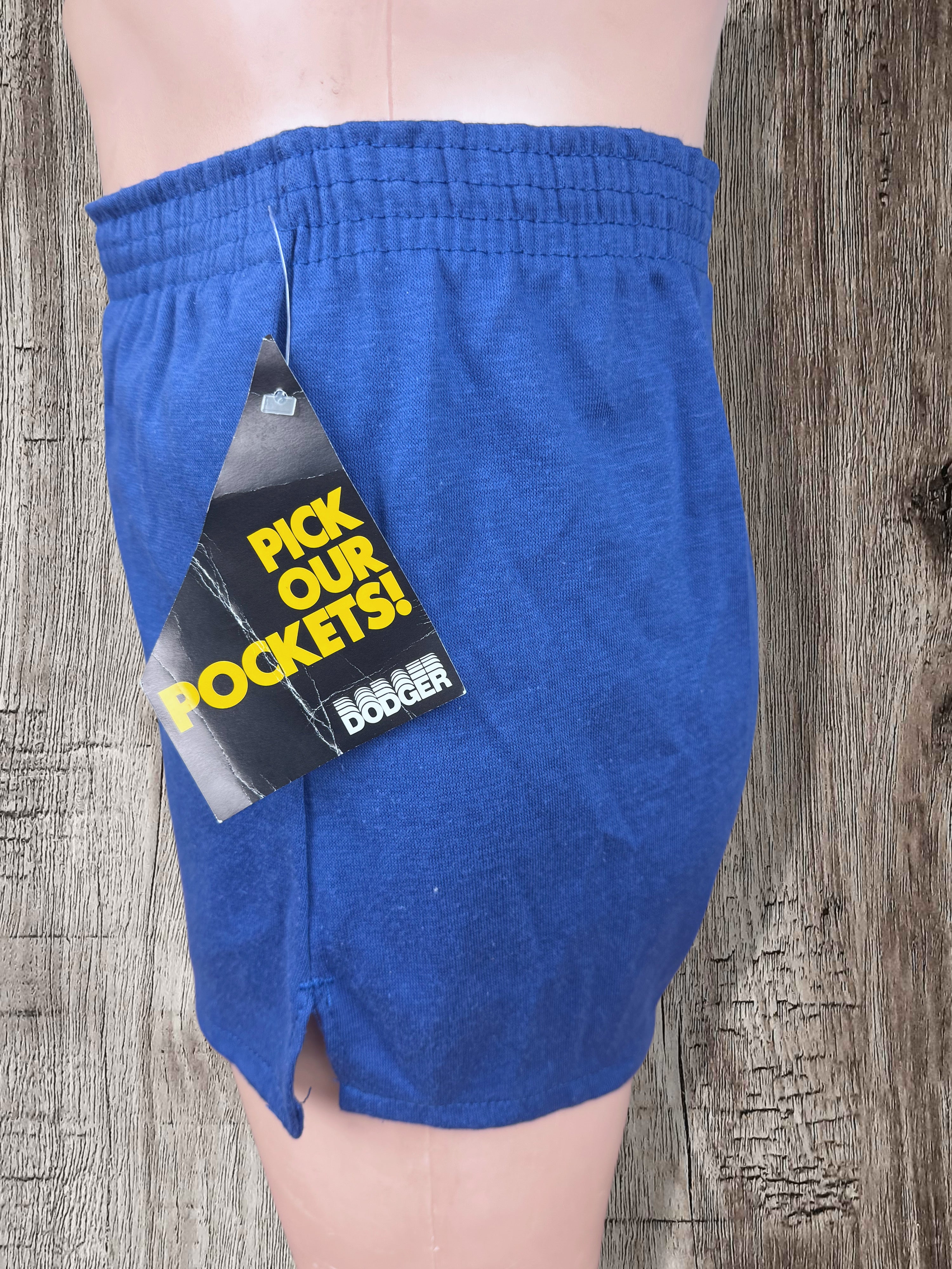 Vintage Dodger “Pockets” Gym Shorts NWT 80s Deadstock Blue (Medium)