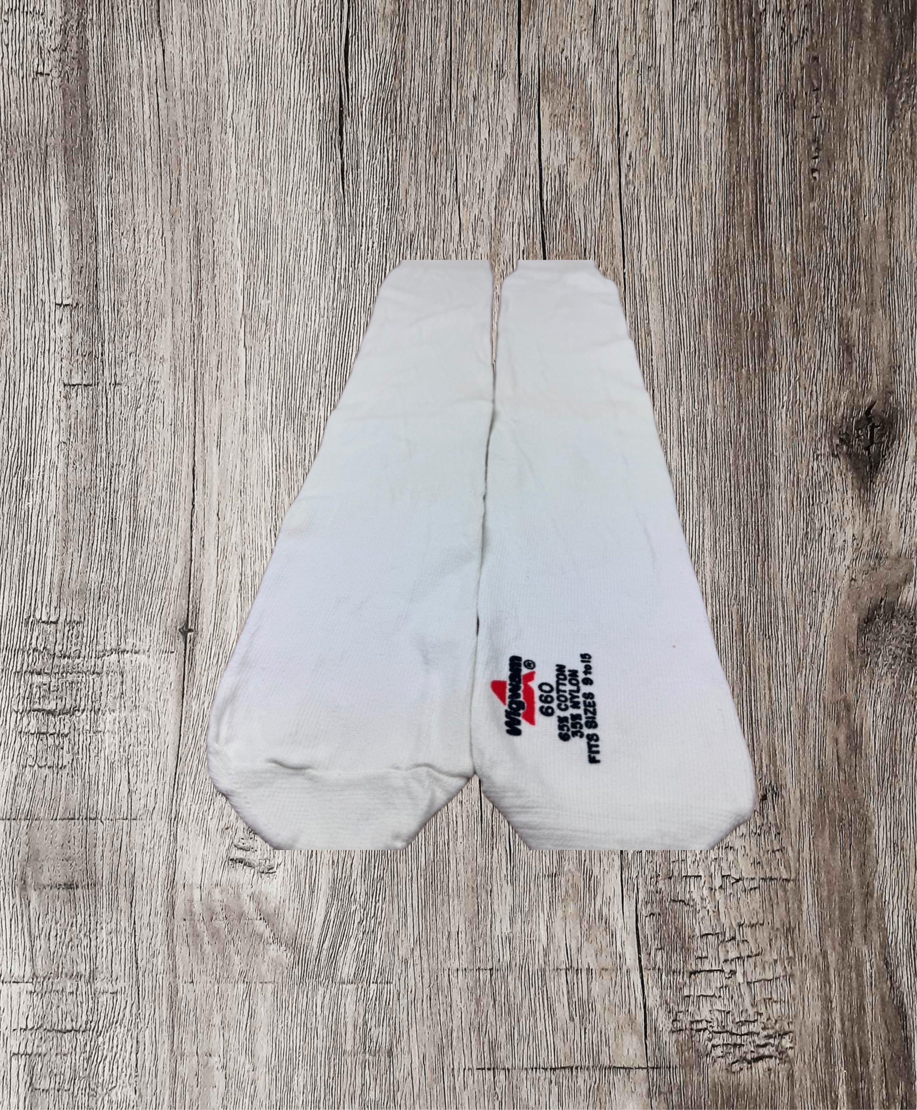Vintage Wigwam 660 Tube Socks Deadstock Knee High White Made in USA
