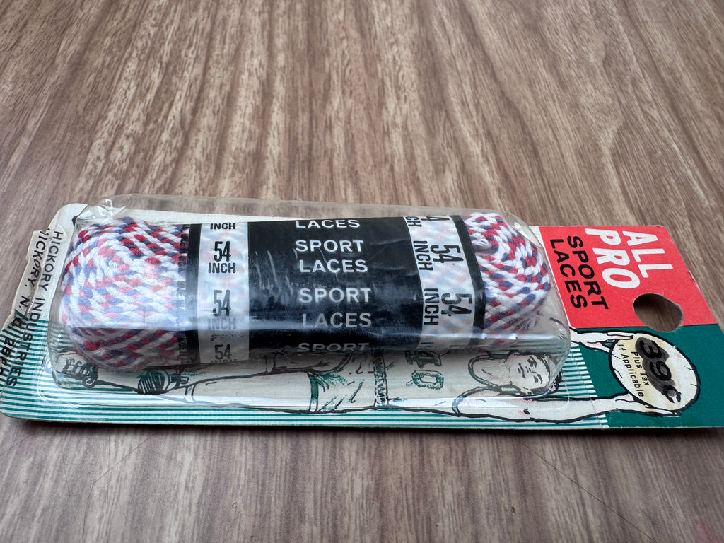 Vintage All Pro Sport Laces NOS Red White Blue USA Hickory Industries