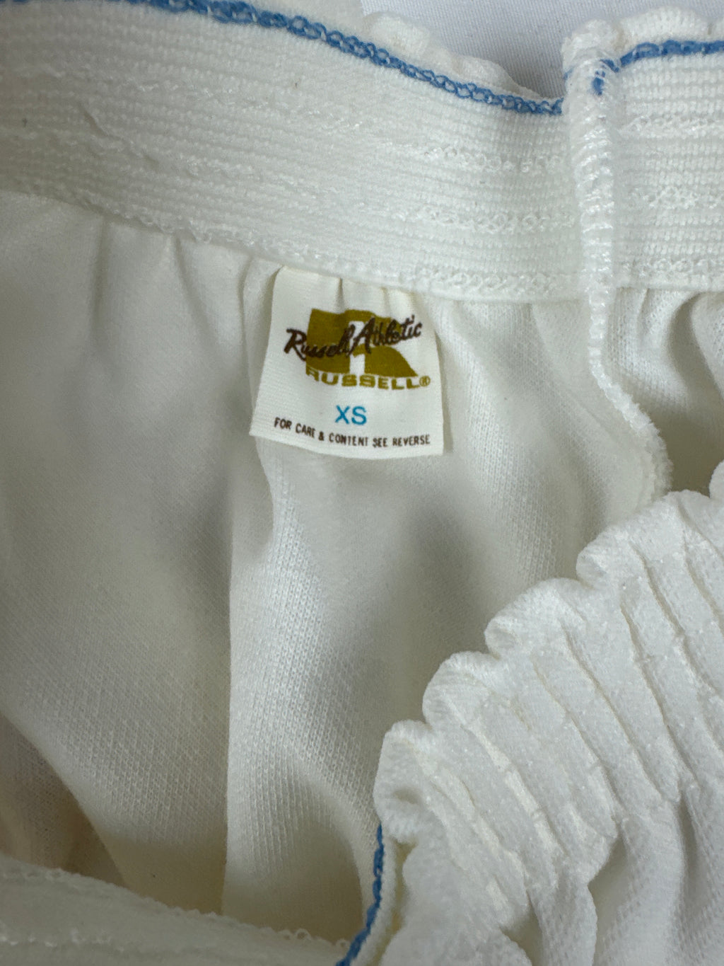 Vintage Russell Athletic XS Gym Shorts White/Scarlet Red Deadstock NWOT Gold Tag 70s
