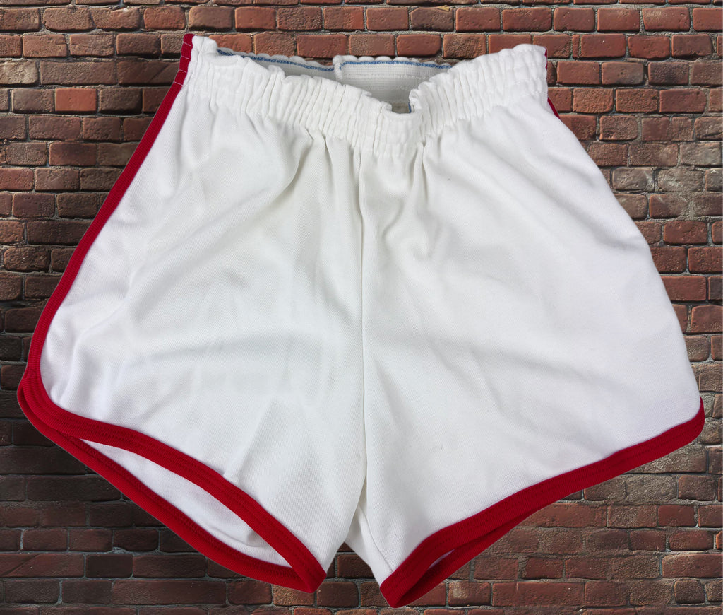 Vintage Russell Athletic XS Gym Shorts White/Scarlet Red Deadstock NWOT Gold Tag 70s
